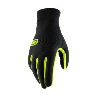 100% Motocross Gloves Winter Brisker Xtreme - Black / Fluo Yellow