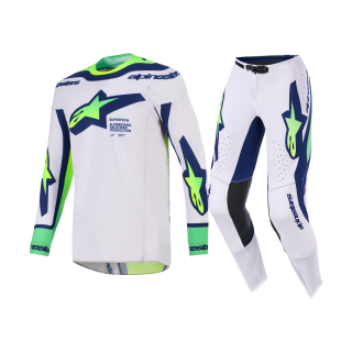 Alpinestars Motocross Gear 2026 Supertech Vista - Light Grey / Fluo Yellow / Blue