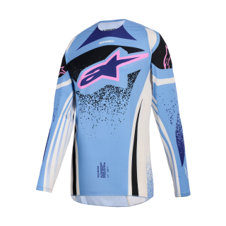 Alpinestars Women Motocross Jersey 2026 Techstar Nomur - Light Blue / Off White / Black