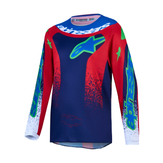 Alpinestars Youth Motocross Gear 2027 Fluid Drag - Blue / Navy / Fire Red / White