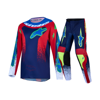 Alpinestars Youth Motocross Gear 2027 Fluid Drag - Blue / Navy / Fire Red / White