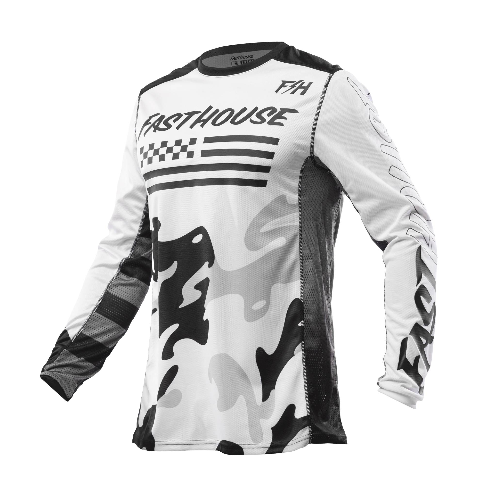 Fasthouse Youth Motocross Jersey Grindhouse Riot - White / Black