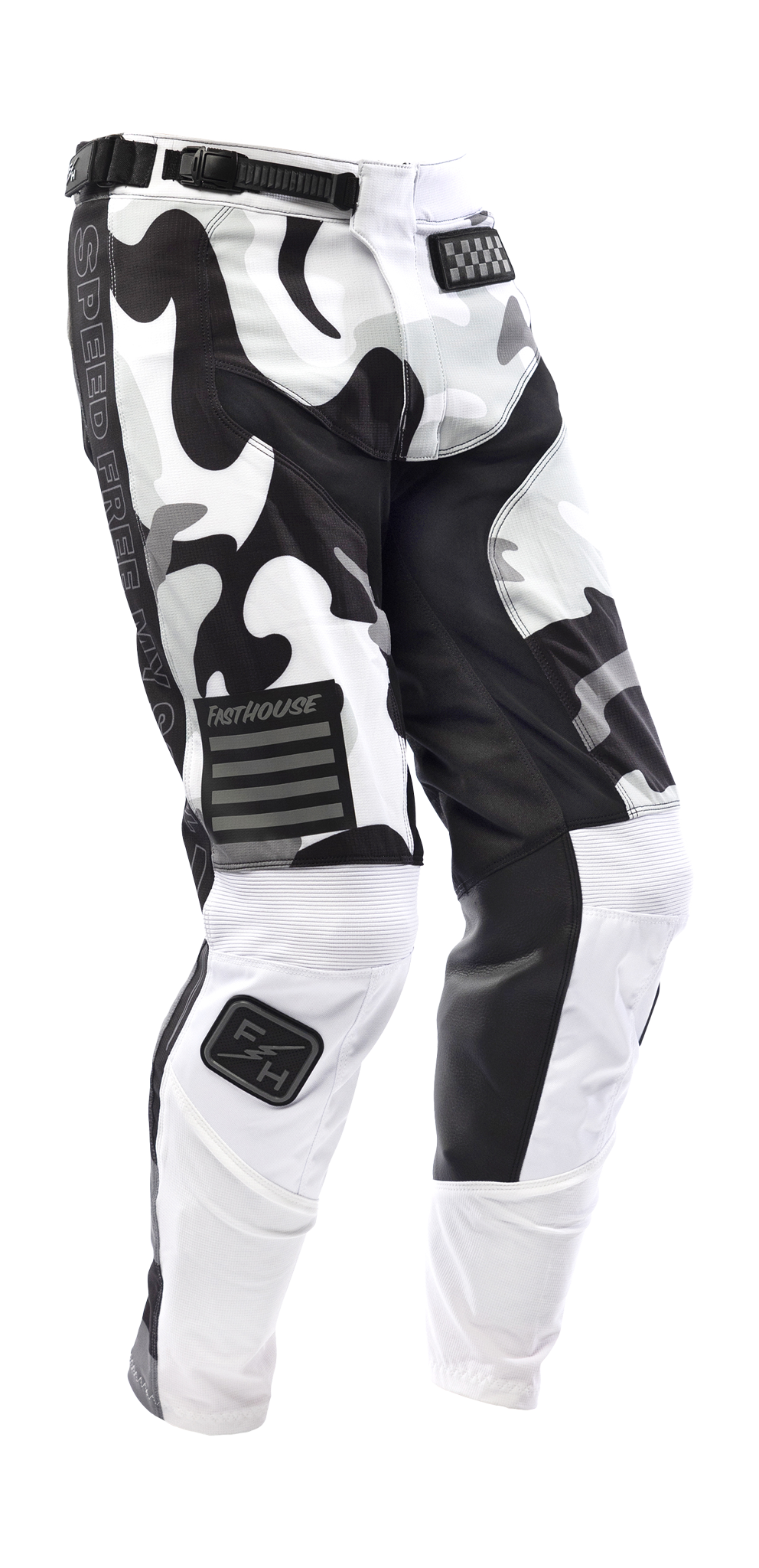 Fasthouse Youth Motocross Pants Grindhouse Riot - White / Black