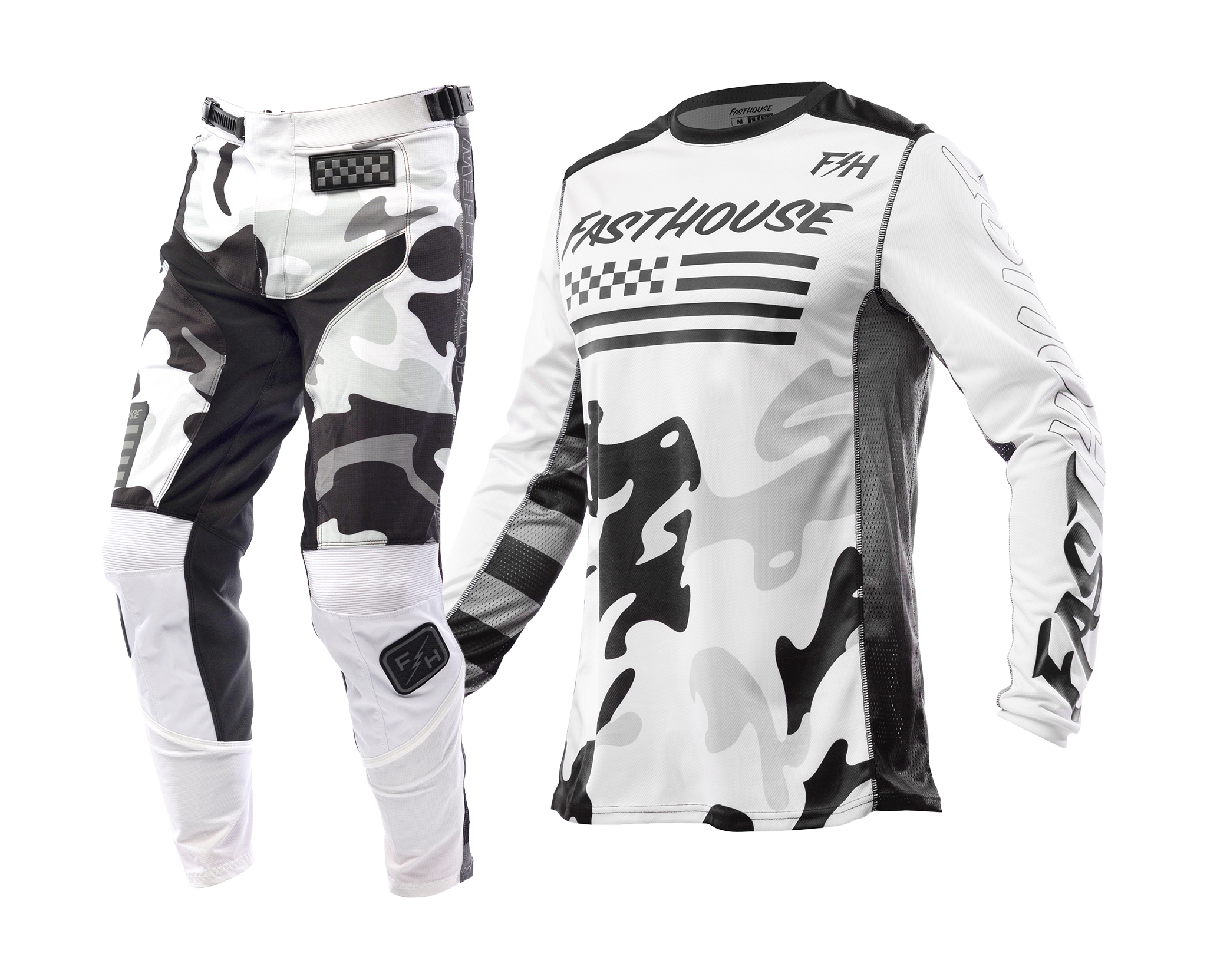 Fasthouse Youth Motocross Gear Grindhouse Riot - White / Black
