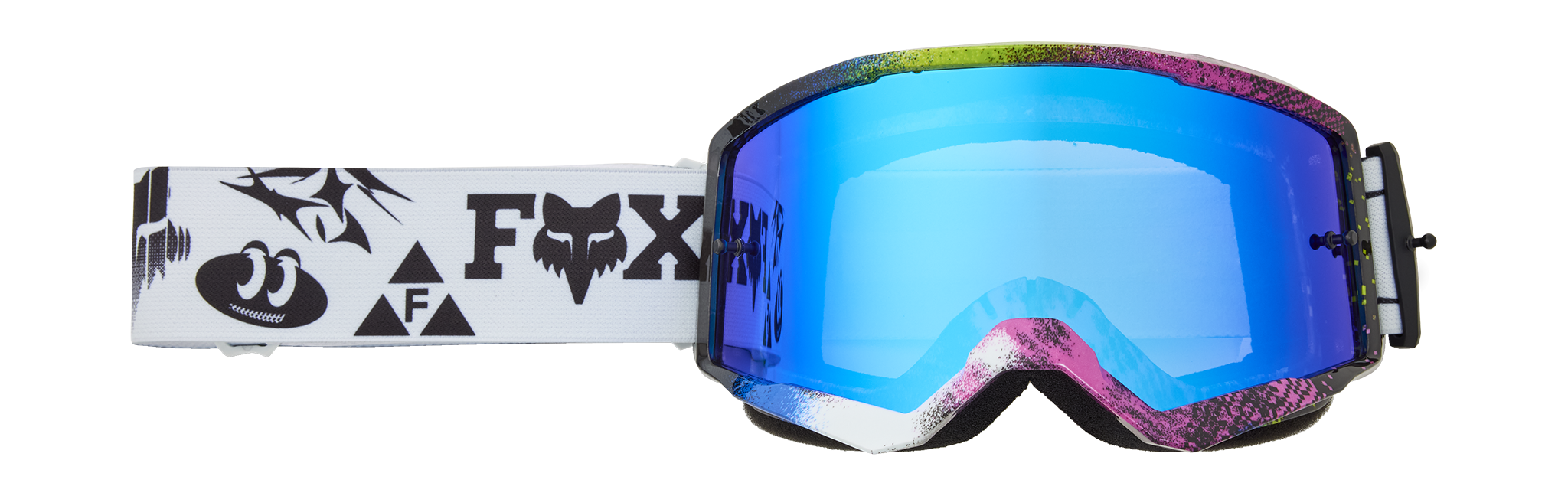 Fox Motocross Goggle Main II Image Cosmo - White / Black - Blue Spark