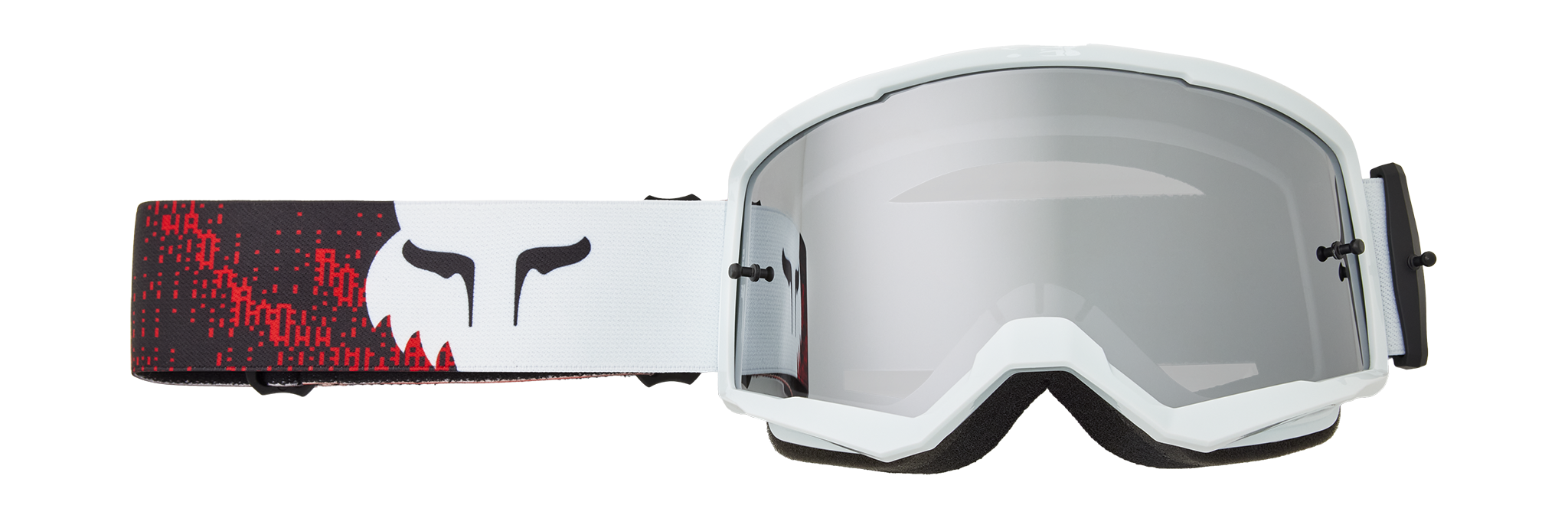 Fox Motocross Goggle Main II Kairos - White / Fluo Red - Chrome Spark
