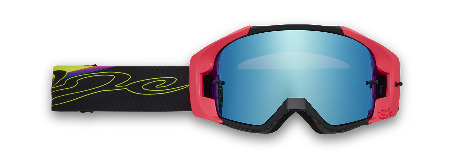 Fox Motocross Goggle Vue Core - Black / Pink - Injected Vivid Blue Spark
