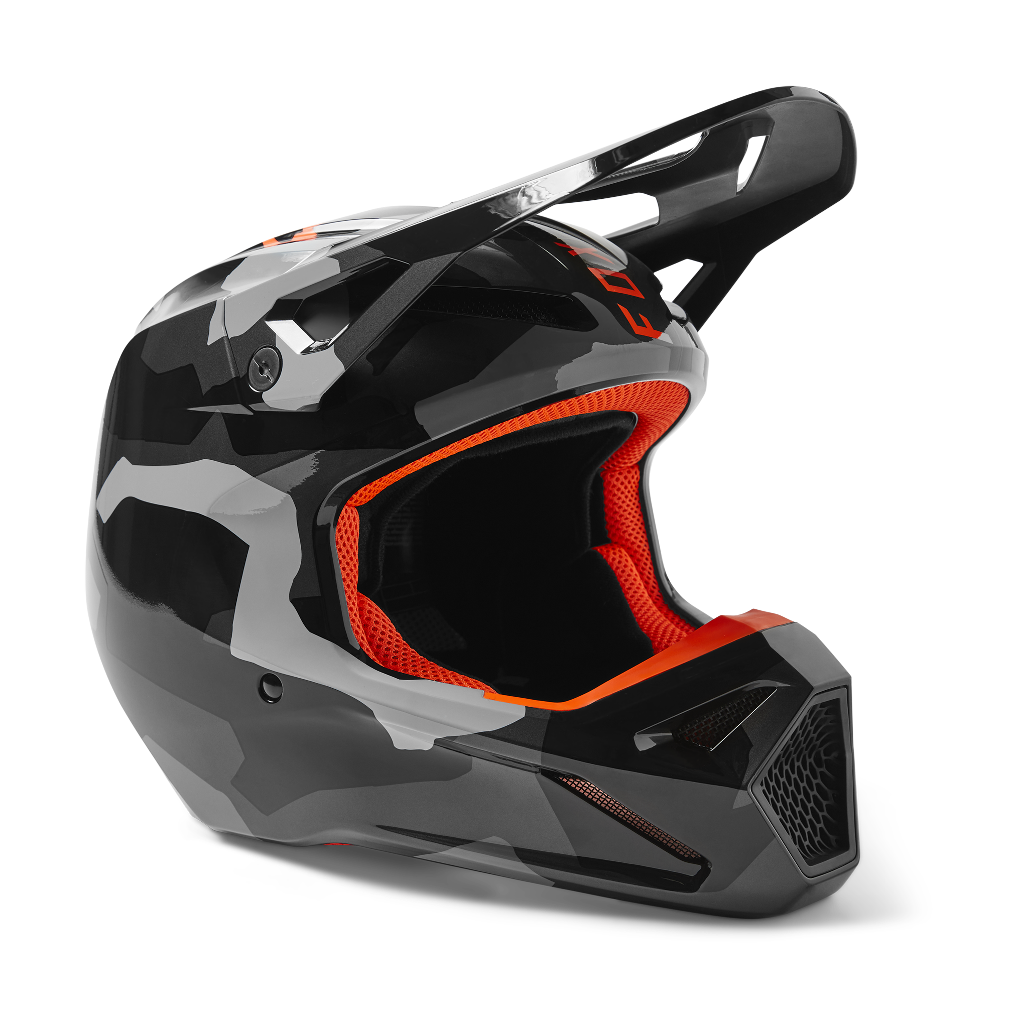 Fox Motocross Helmet V1 Bnkr - Grey Camo