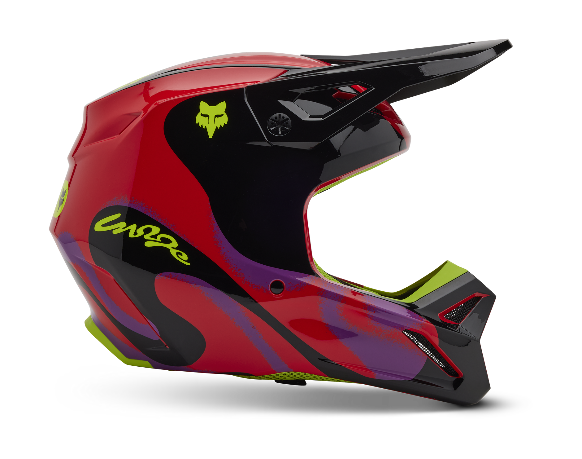 Fox Motocross Helmet V1 Emotion - Fluo Red