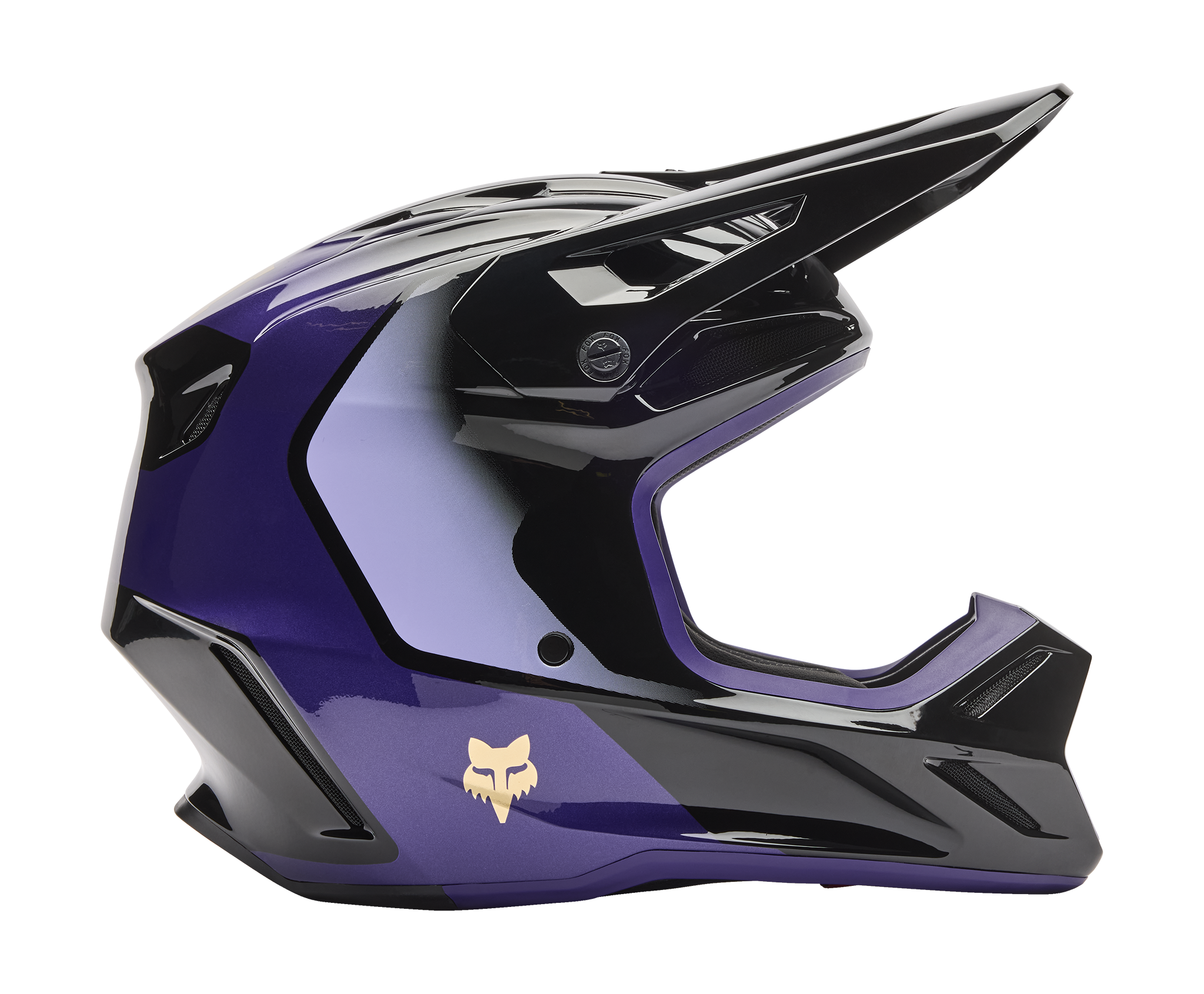 Fox Motocross Helmet V3 Drip - Black / Purple
