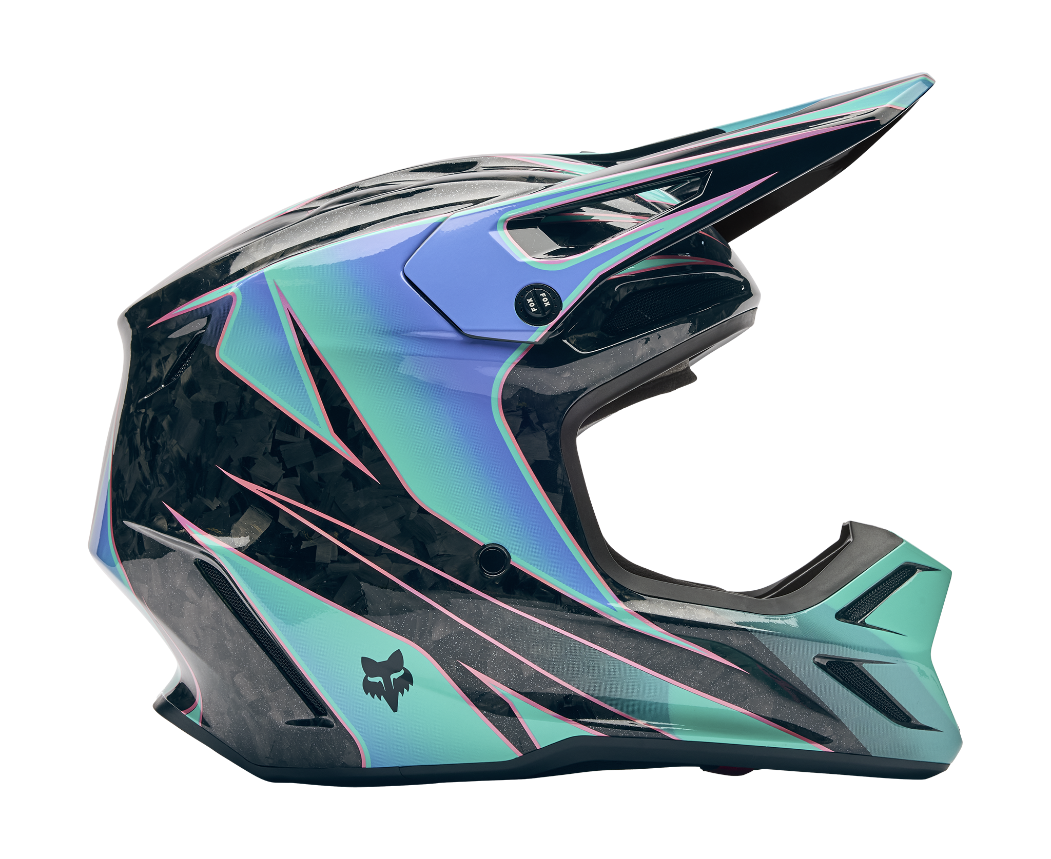 Fox Motocross Helmet V3 RS Canvas - Aqua