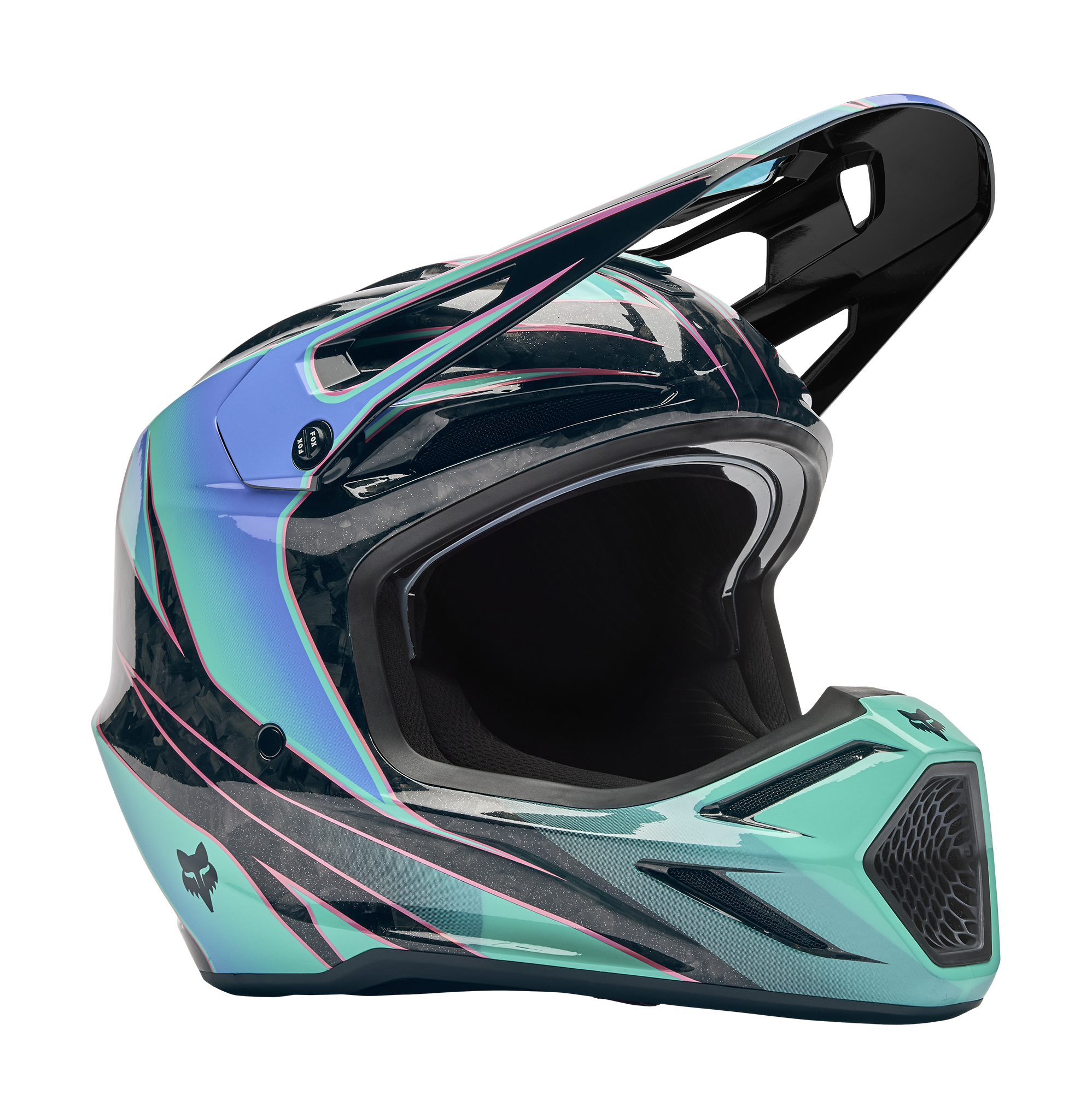 Fox Motocross Helmet V3 RS Canvas - Aqua
