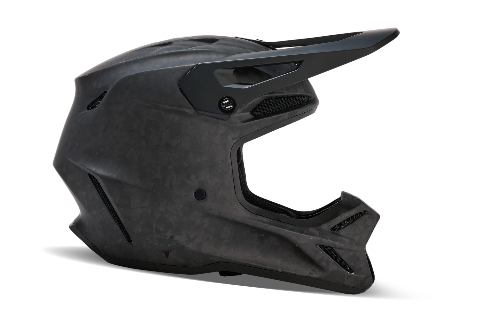 Fox Motocross Helmet V3 RS Carbon Solid - Matte Black