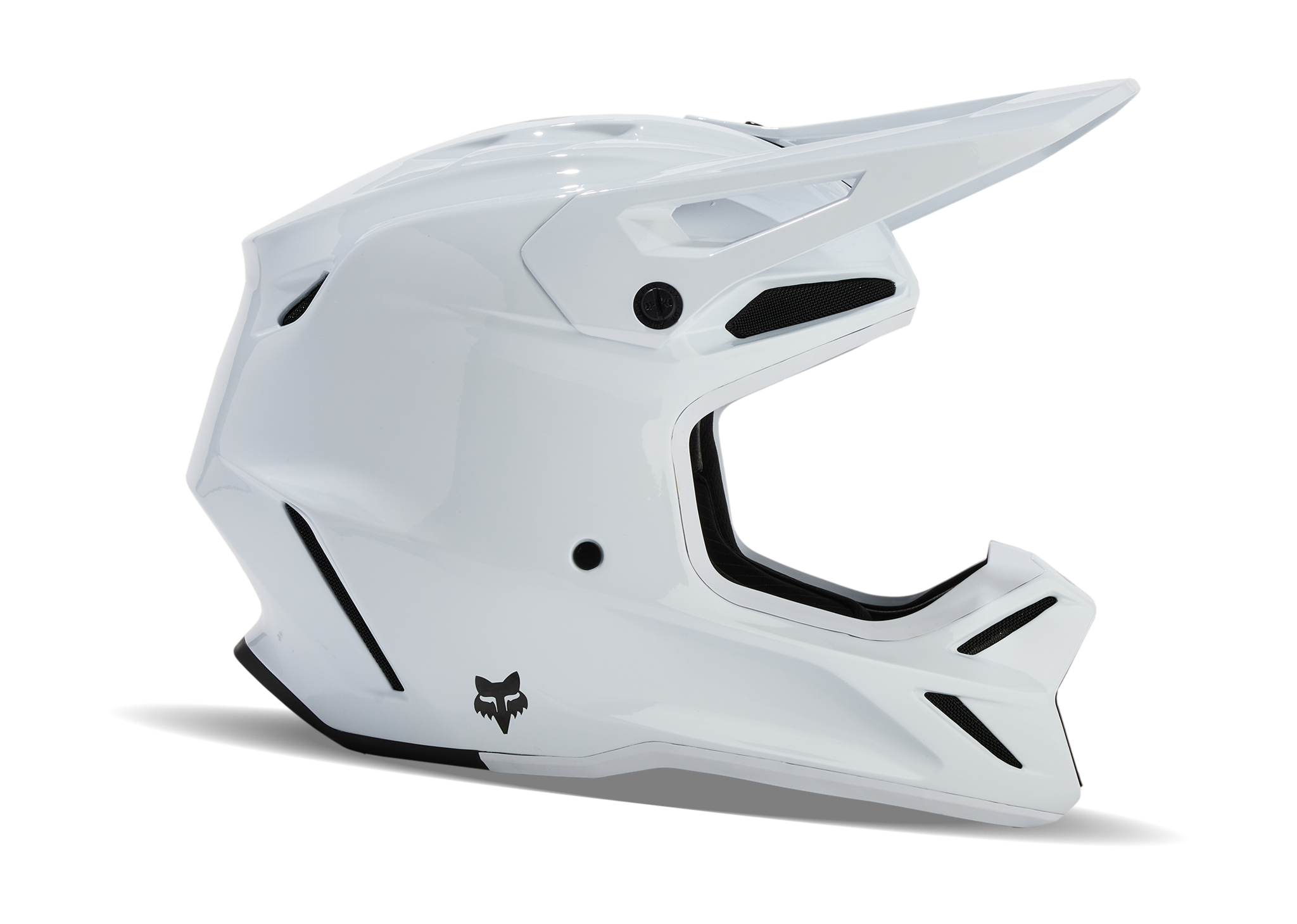 Fox Motocross Helmet V3 RS Carbon Solid - White