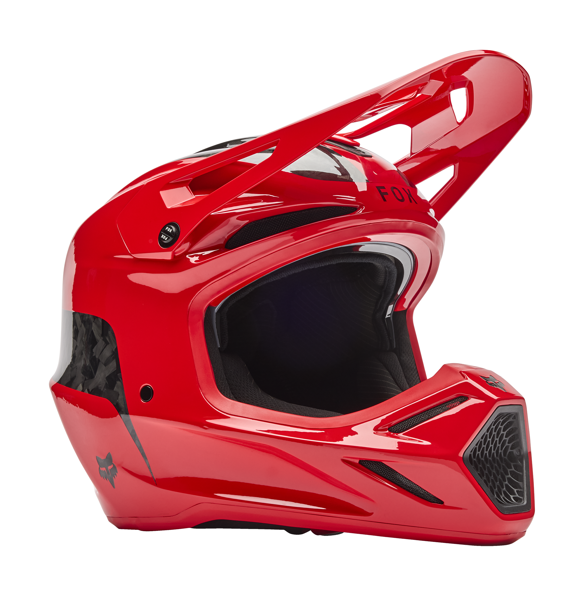 Fox Motocross Helmet V3 RS Fracture - Fluo Red