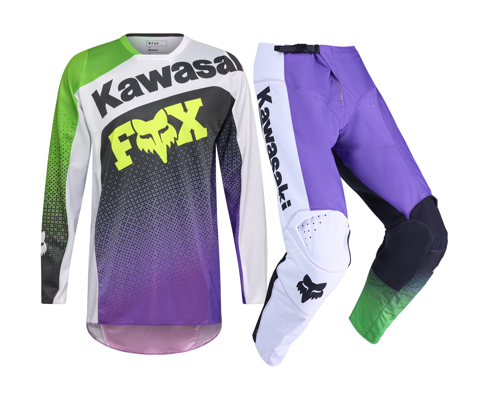 Fox Motocross Gear 2026 180 Kawasaki - Purple / White