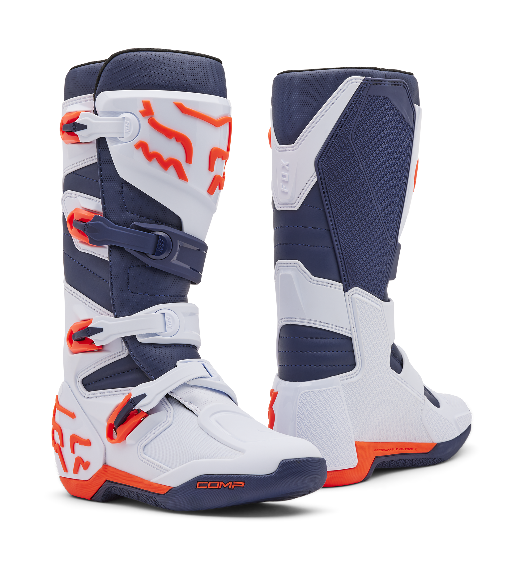 Fox Motocross Boots Comp - White / Navy