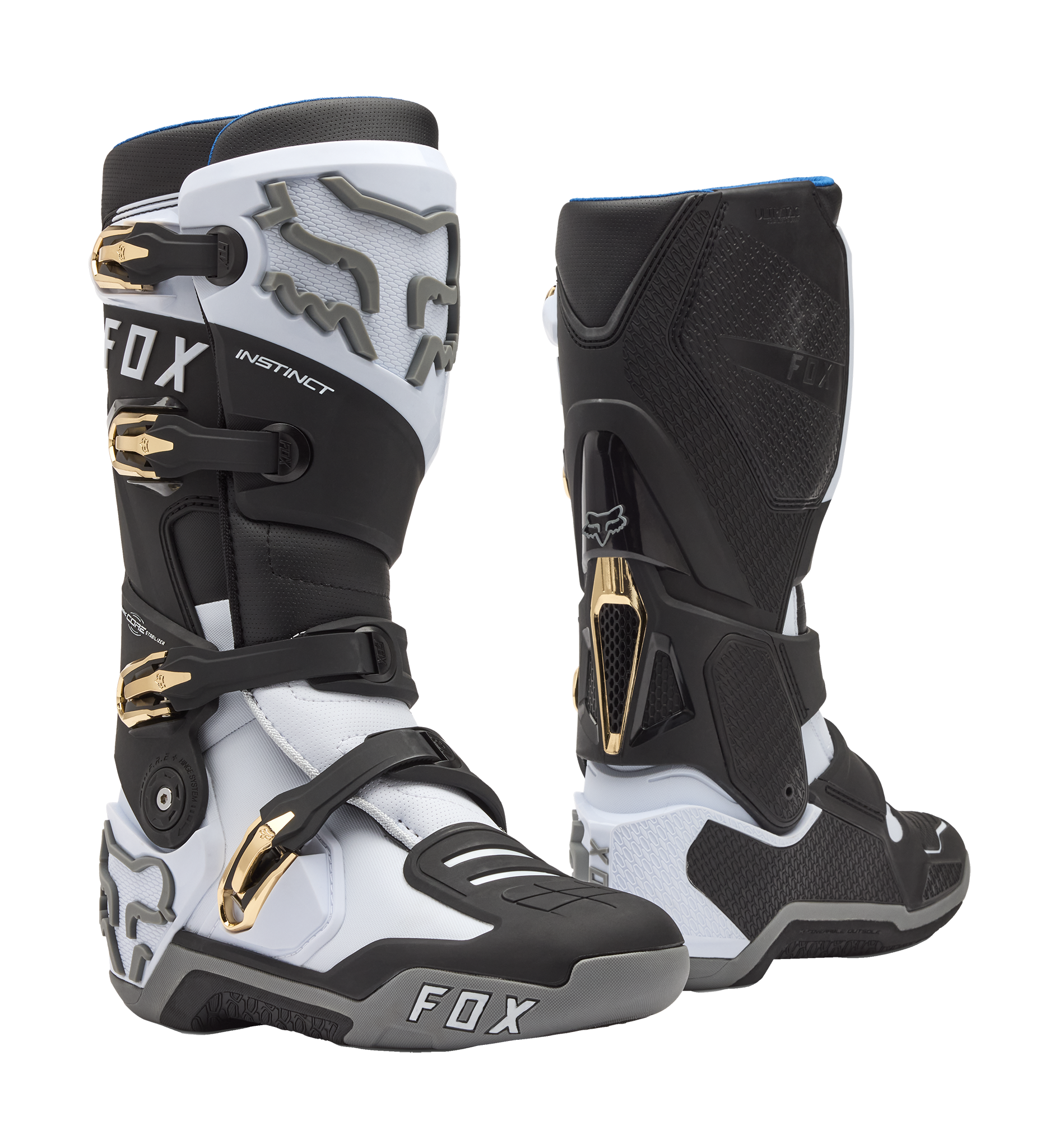 Fox Motocross Boots Instinct - White / Black / Grey