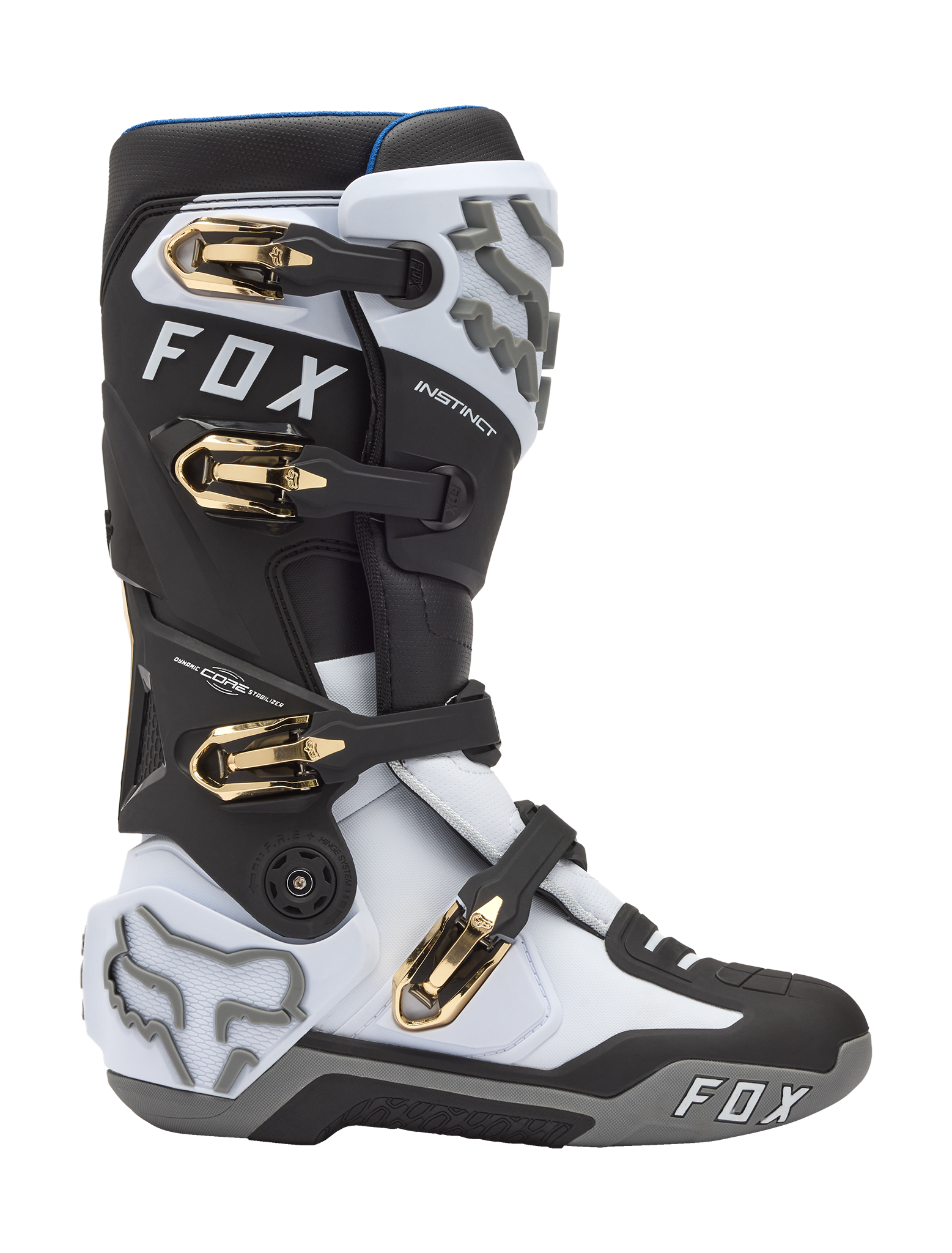 Fox Motocross Boots Instinct - White / Black / Grey