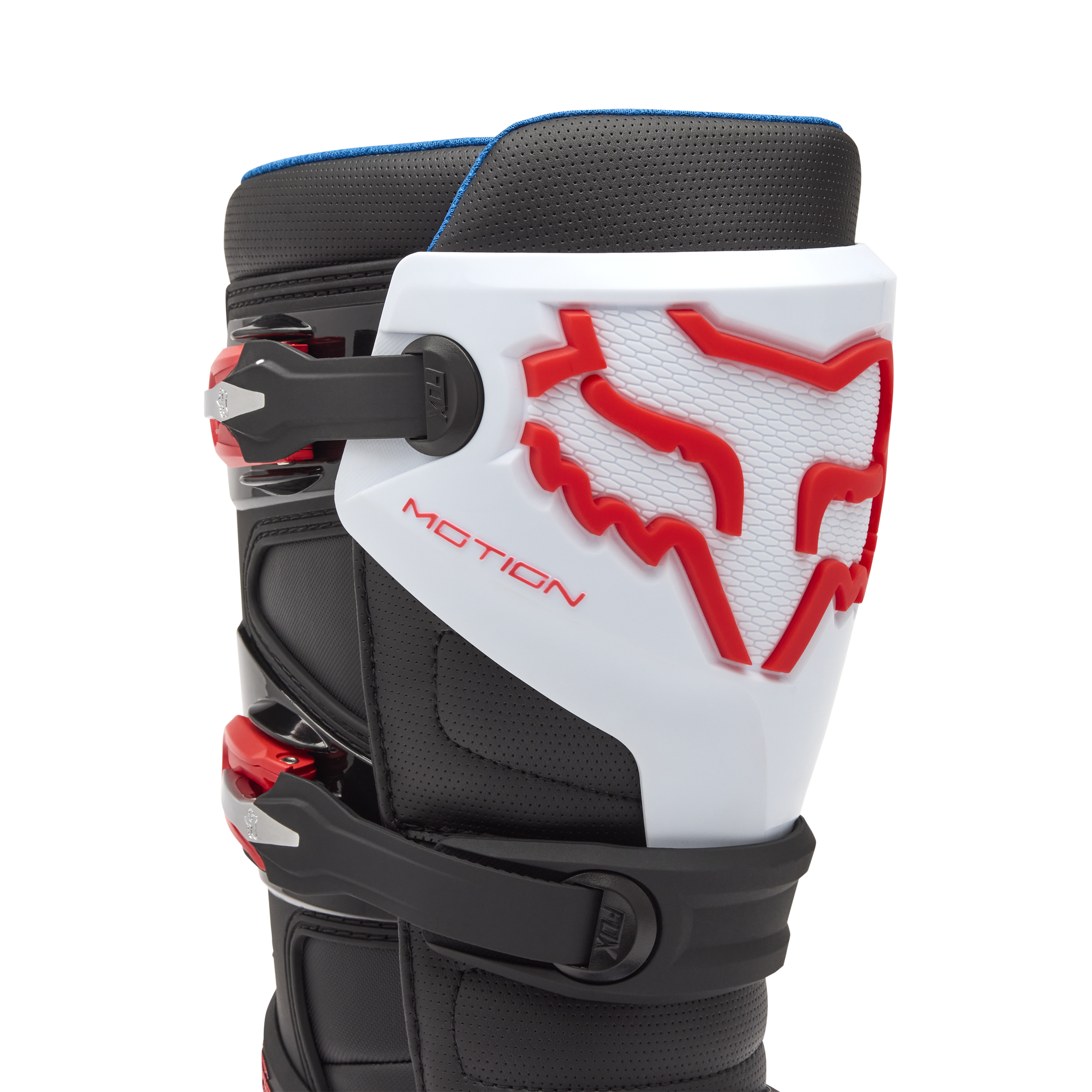Fox Motocross Boots Motion - White / Fluo Red