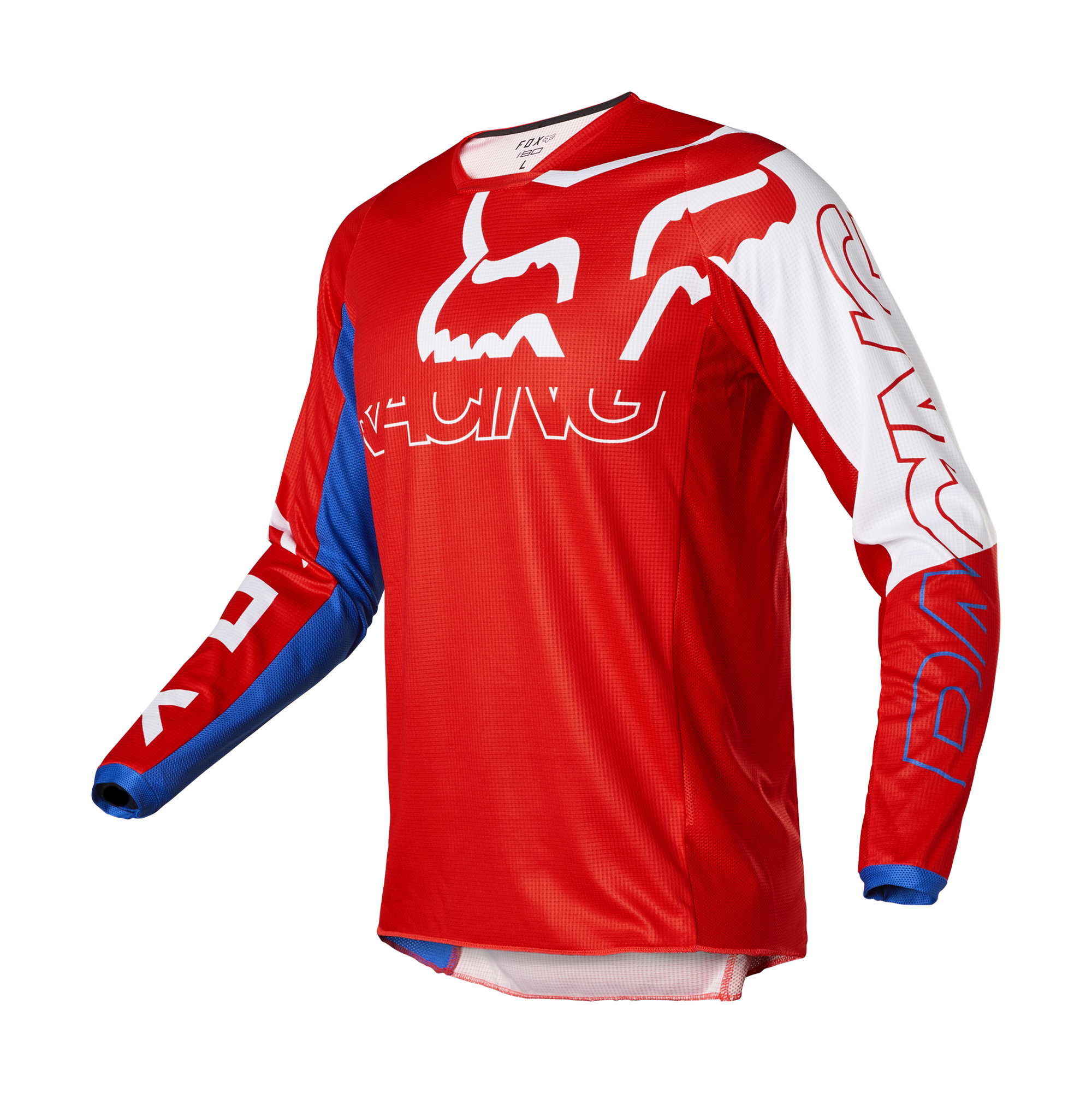 Fox Youth Motocross Jersey 180 Skew - White / Red / Blue