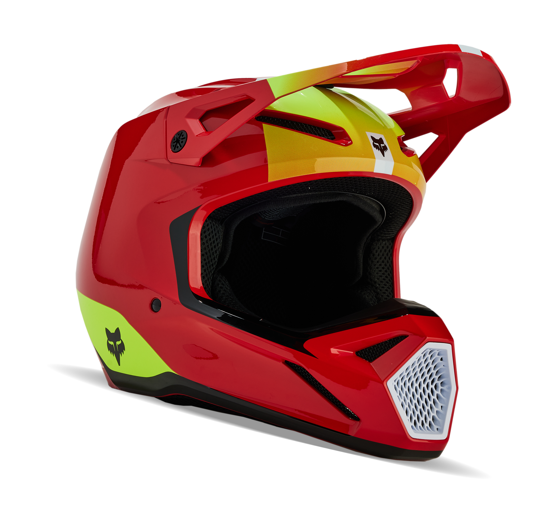 Fox Youth Motocross Helmet V1 Ballast - Flo Red
