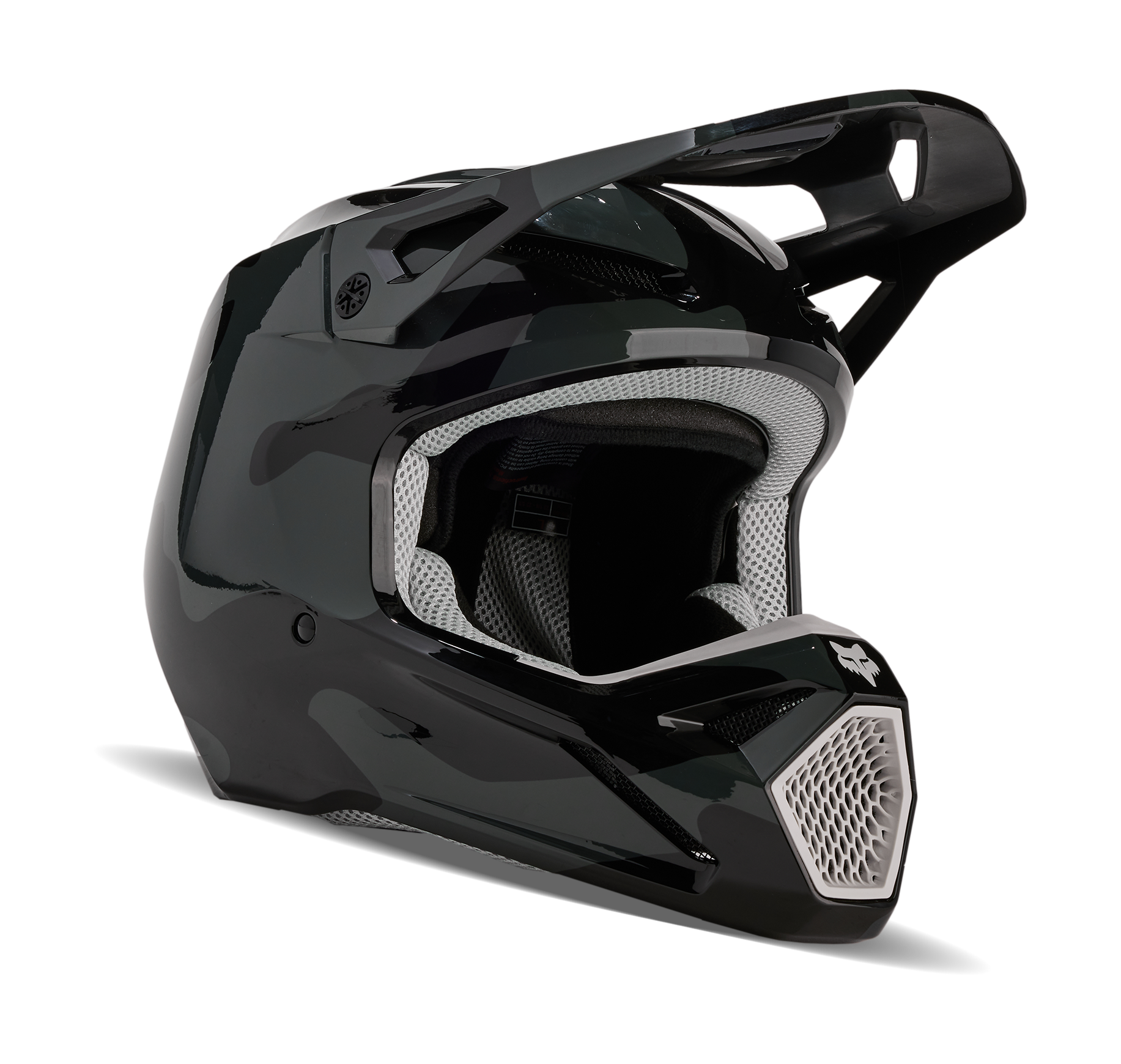 Fox Youth Motocross Helmet V1 Bnkr - Black Camo