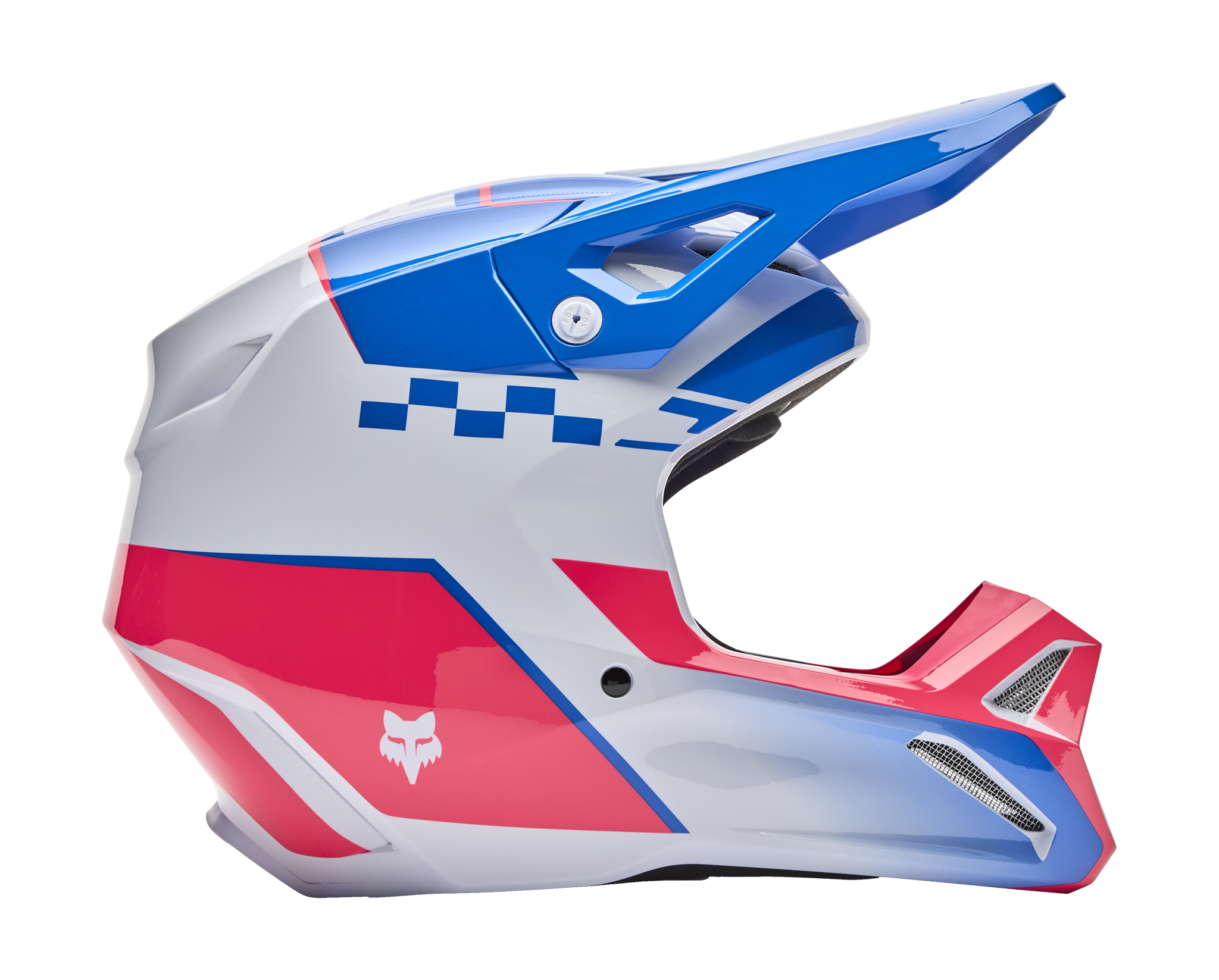 Fox Youth Motocross Helmet V1 Collect - Blue / Pink