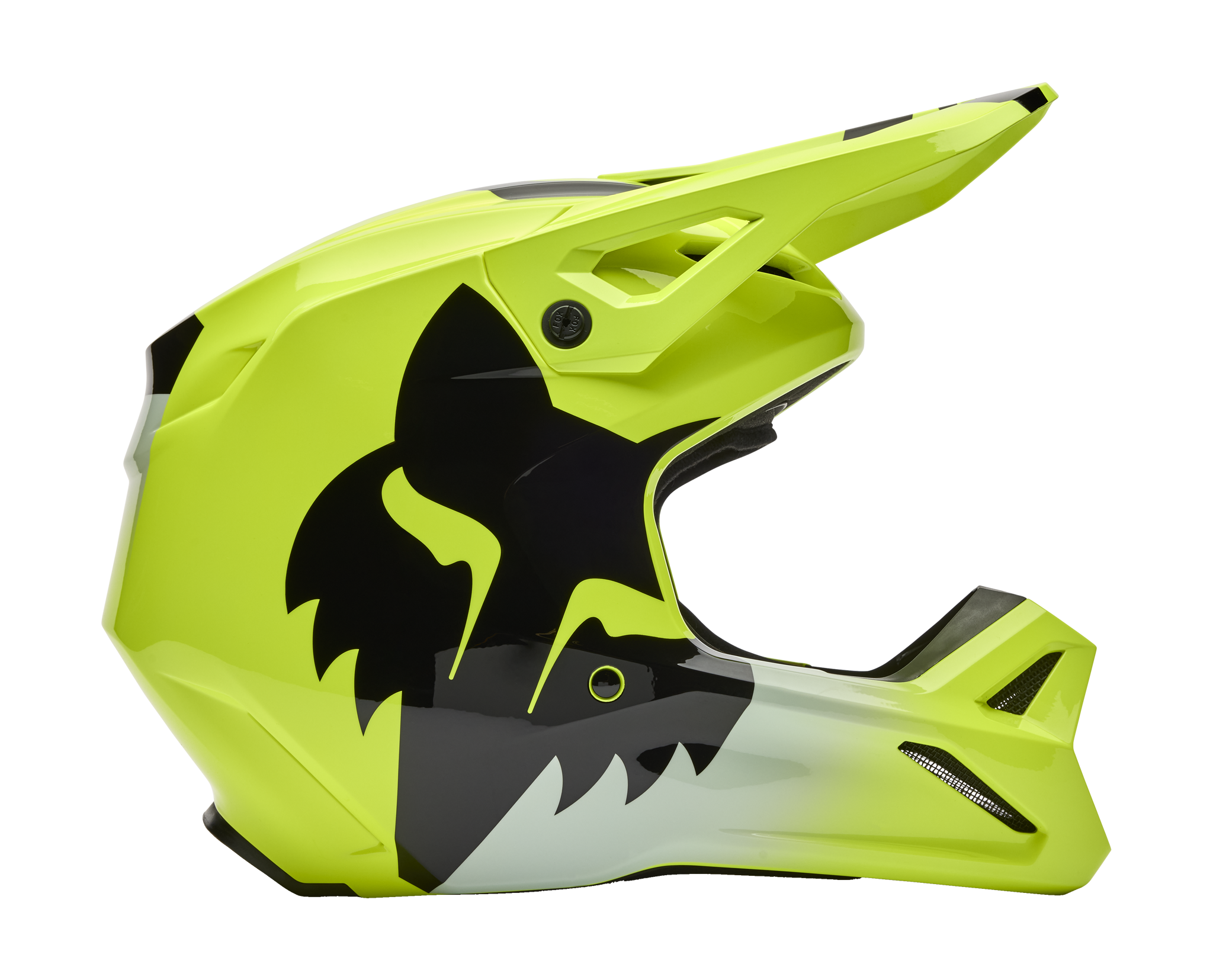 Fox Youth Motocross Helmet V1 Shield - Fluo Yellow