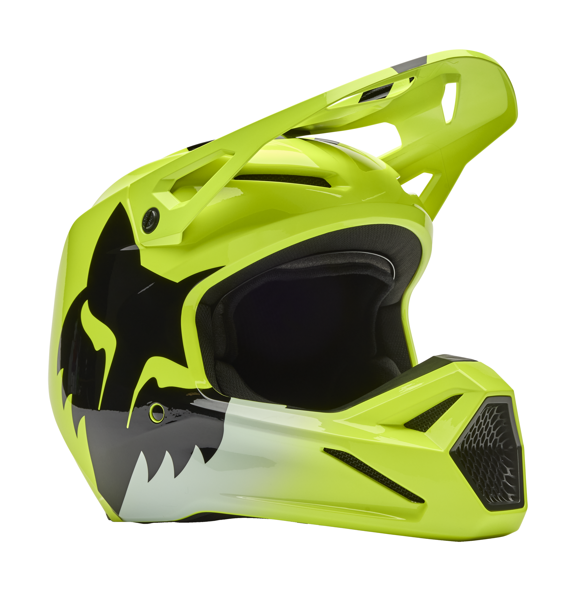 Fox Youth Motocross Helmet V1 Shield - Fluo Yellow