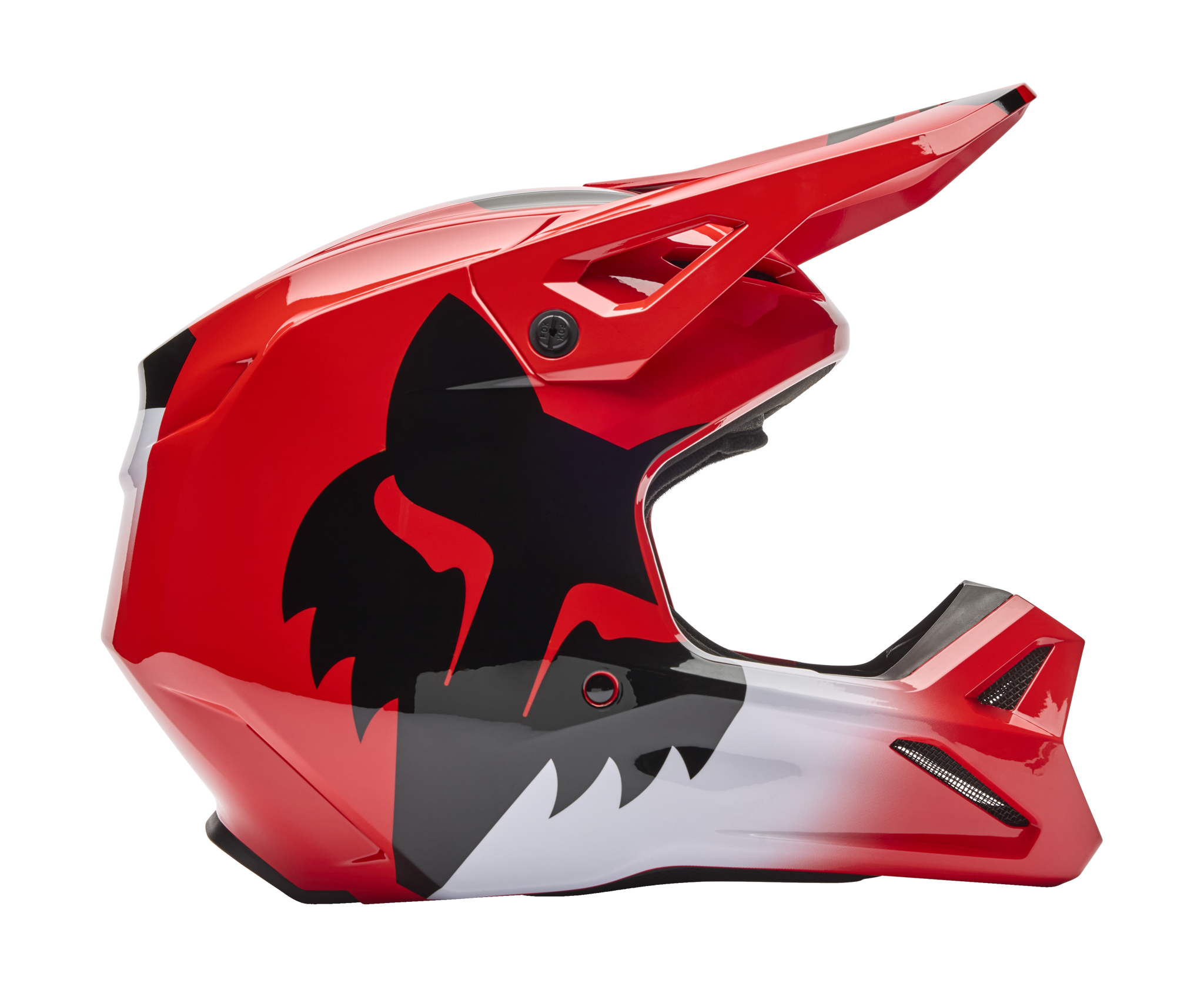 Fox Youth Motocross Helmet V1 Shield - Fluo Red