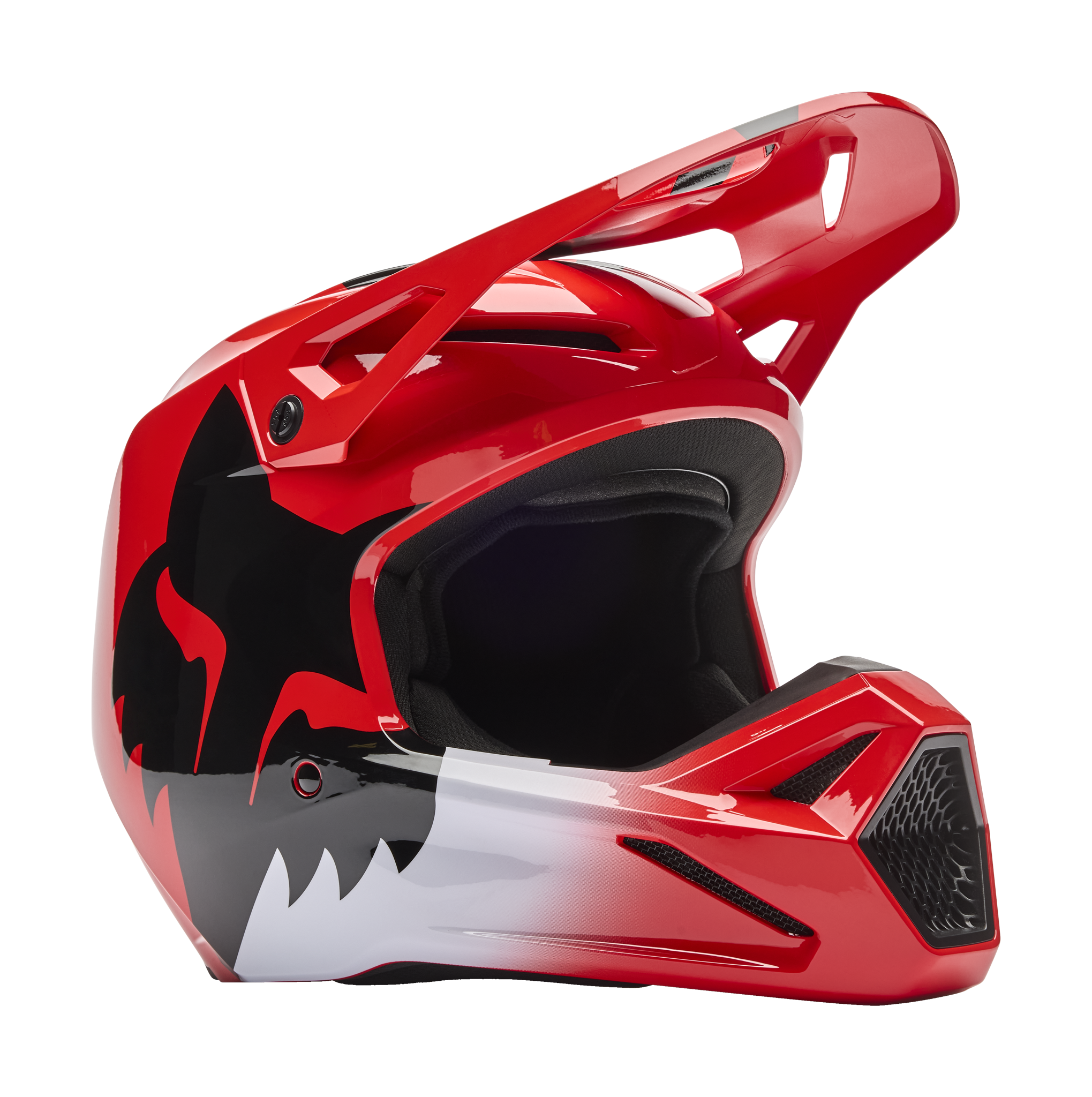 Fox Youth Motocross Helmet V1 Shield - Fluo Red