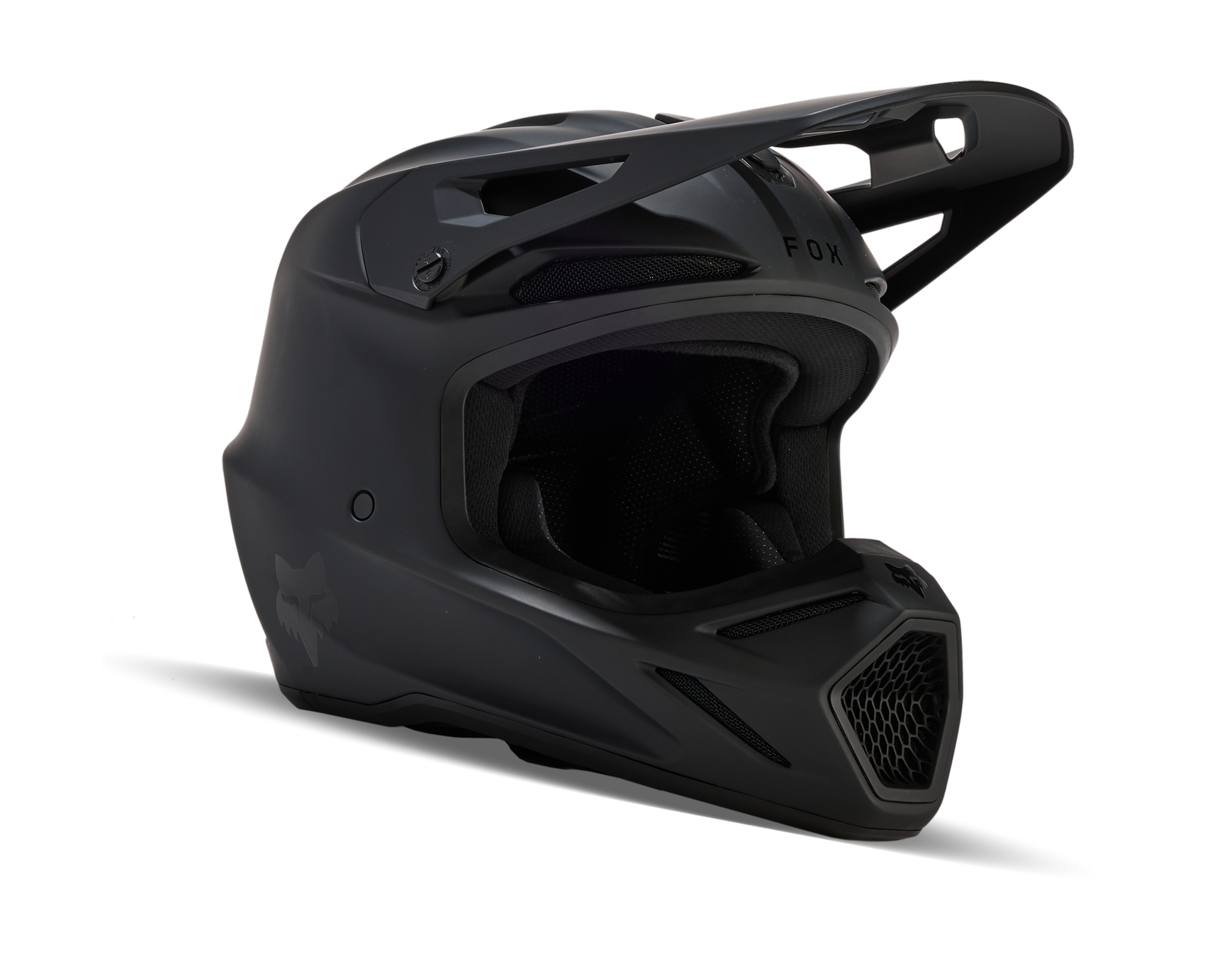 Fox Youth Motocross Helmet V3 Solid - Matte Black