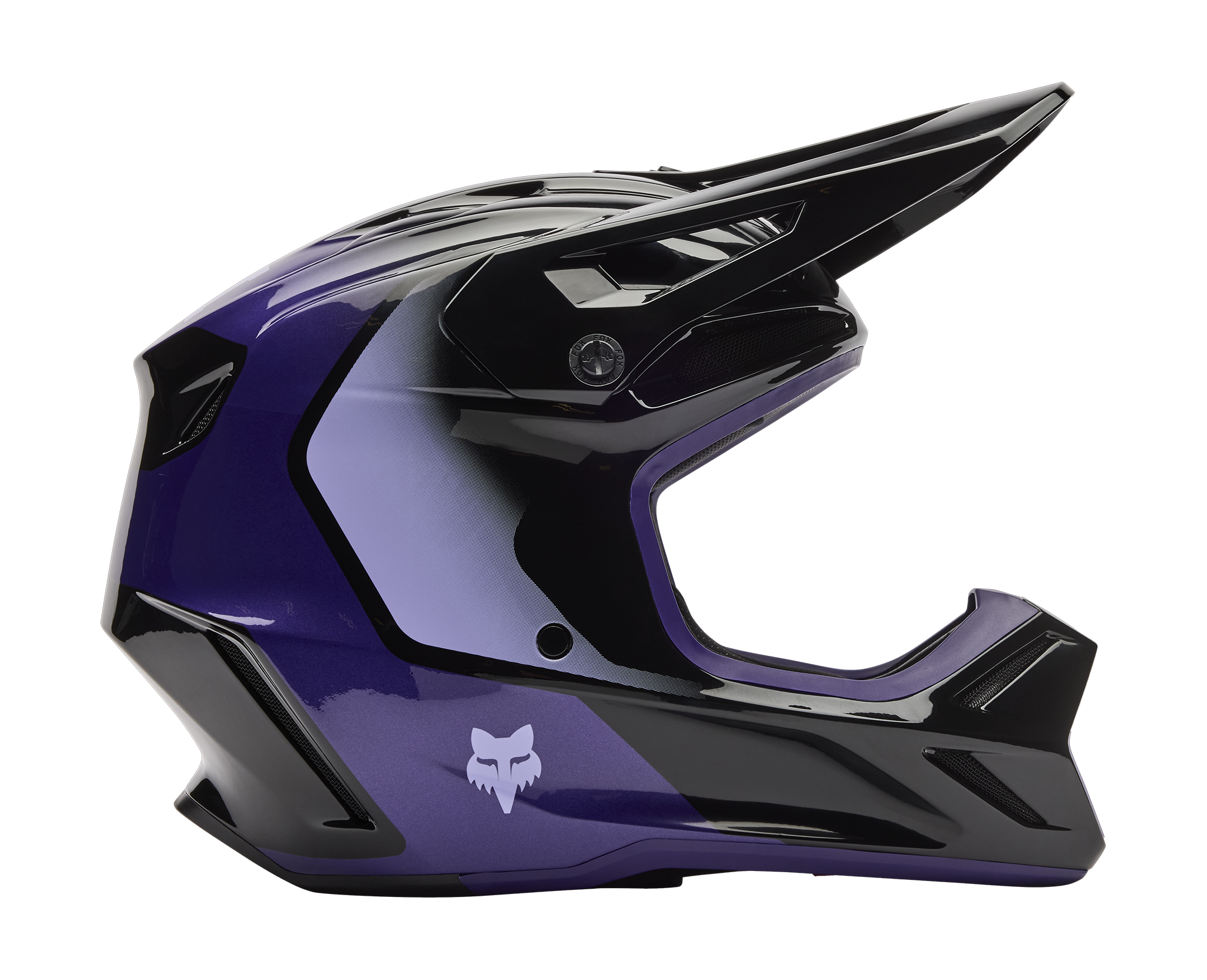 Fox Youth Motocross Helmet V3 Spire - Black / Purple