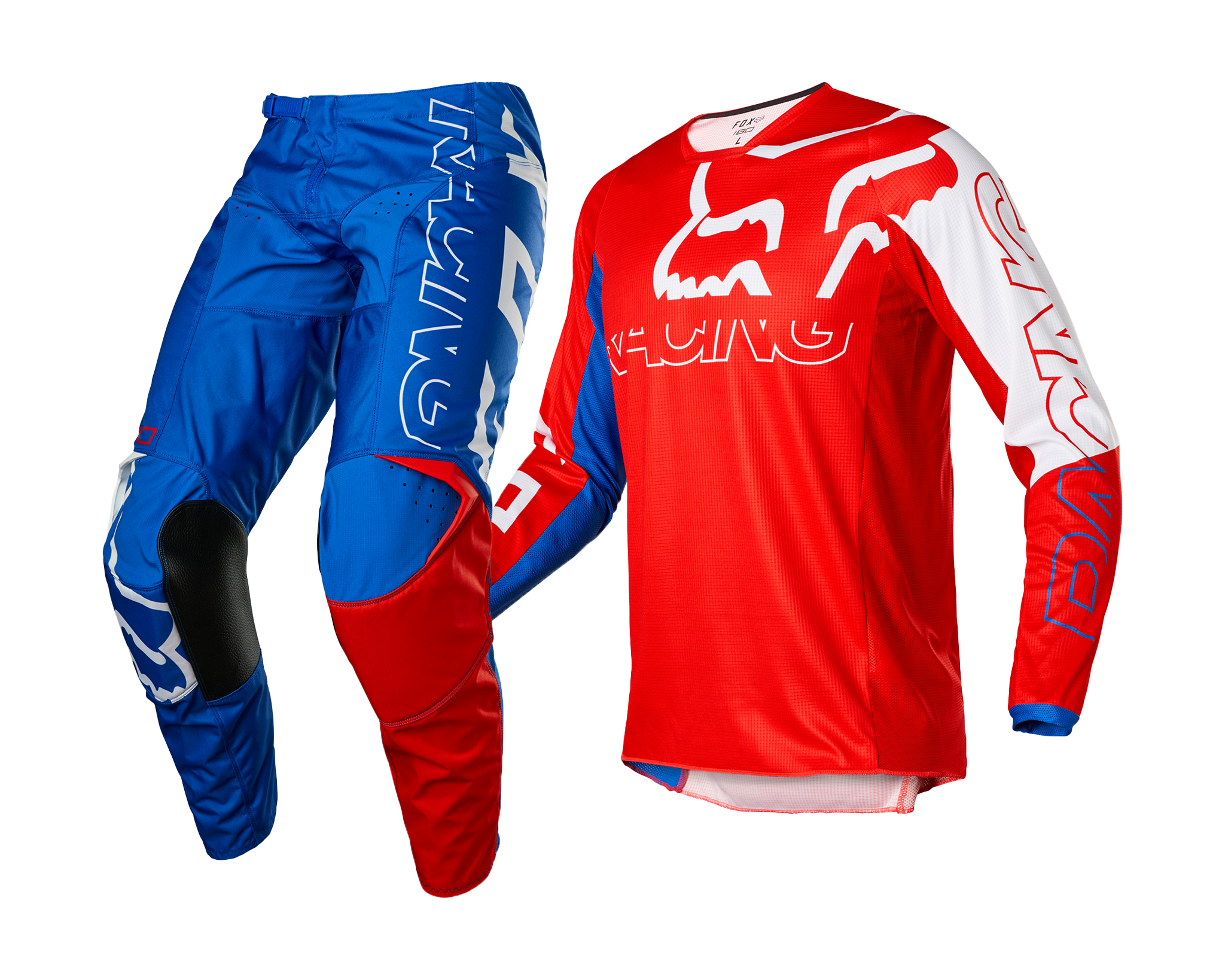 Fox Youth Motocross Gear 180 Skew - White / Red / Blue