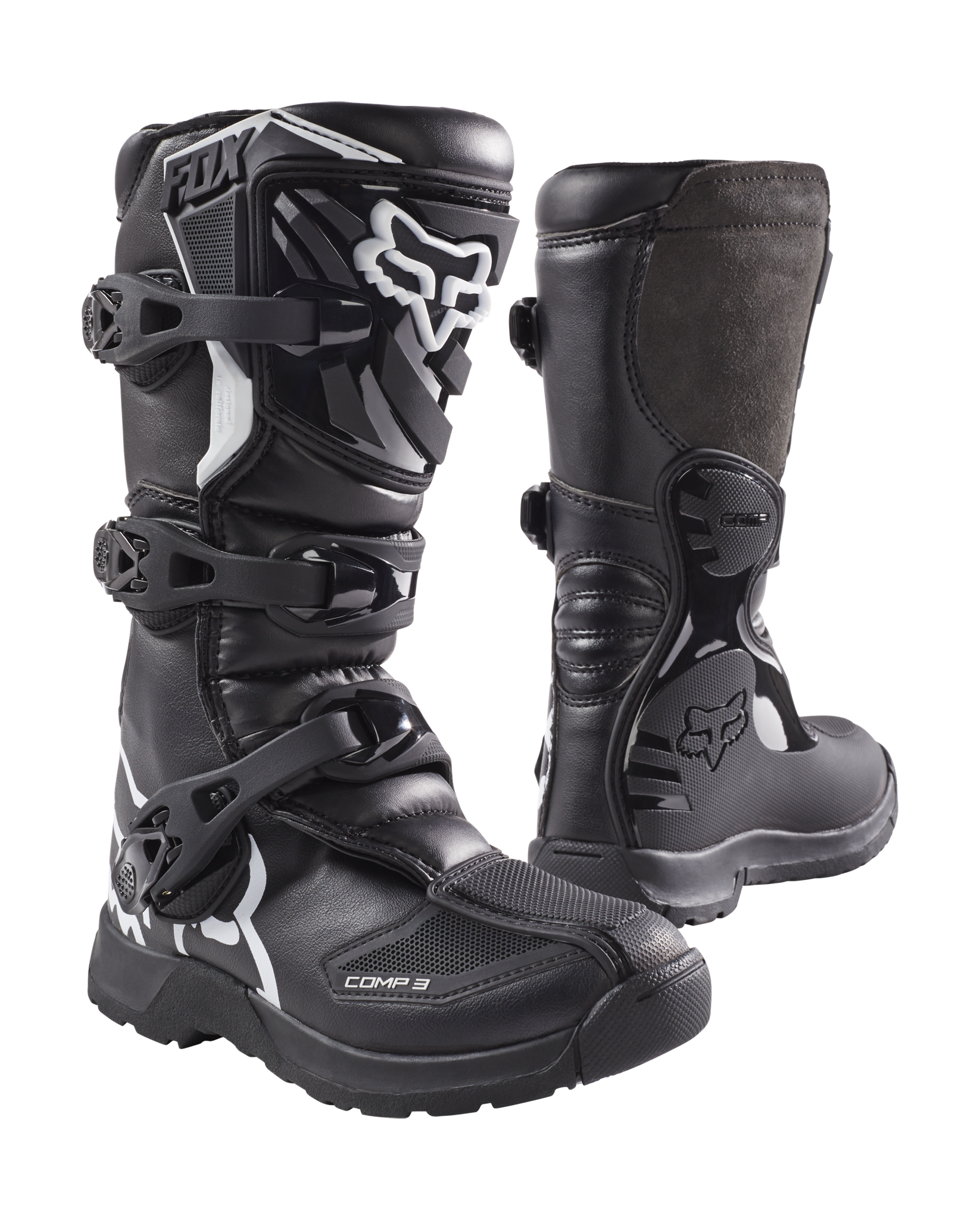 Fox Youth Motocross Boots Comp 3Y - Black