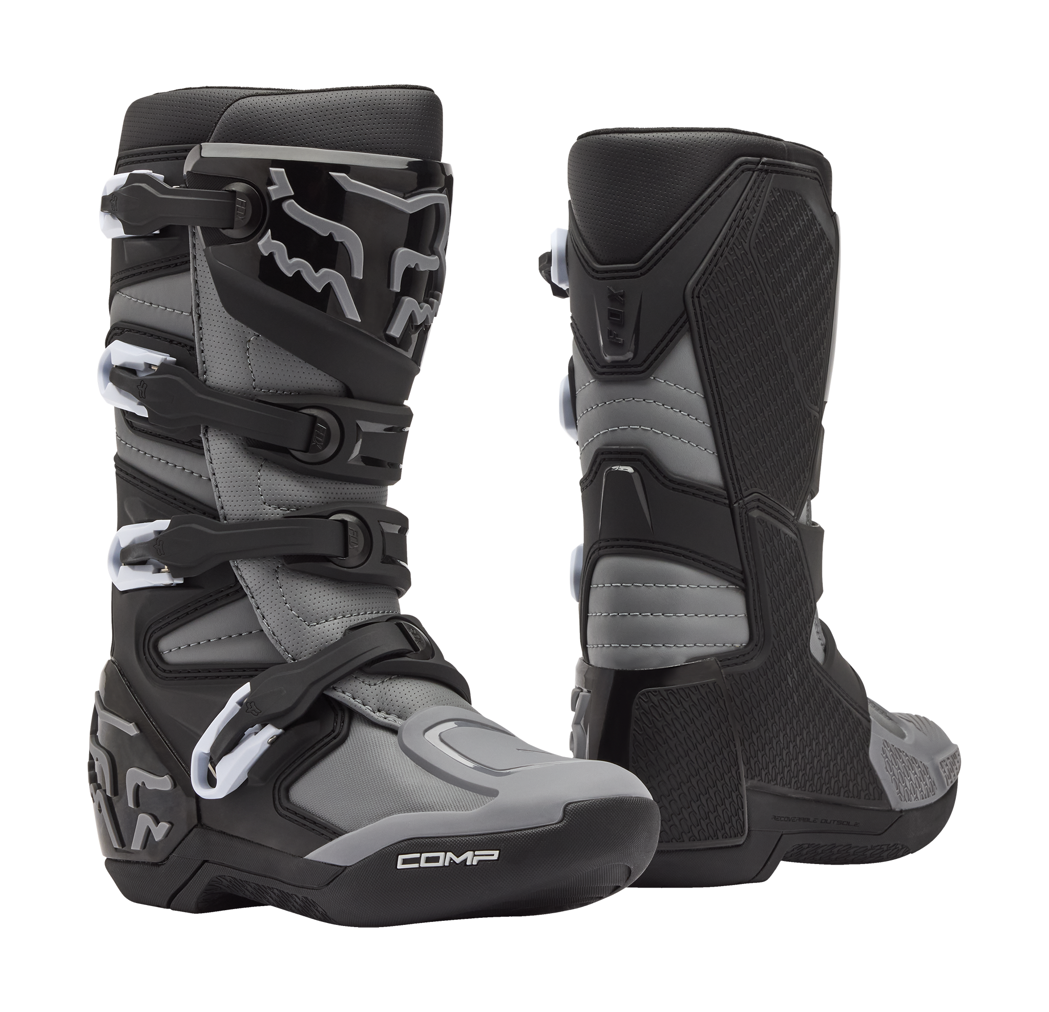 Fox Youth Motocross Boots Comp Core - Black / Grey