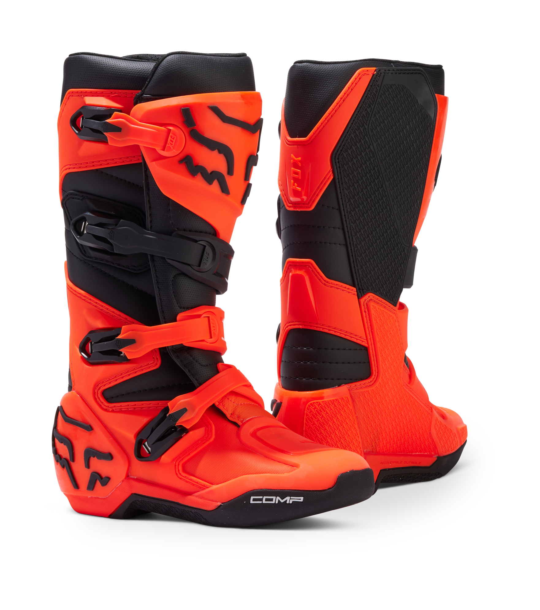 Fox Youth Motocross Boots Comp - Flo Orange