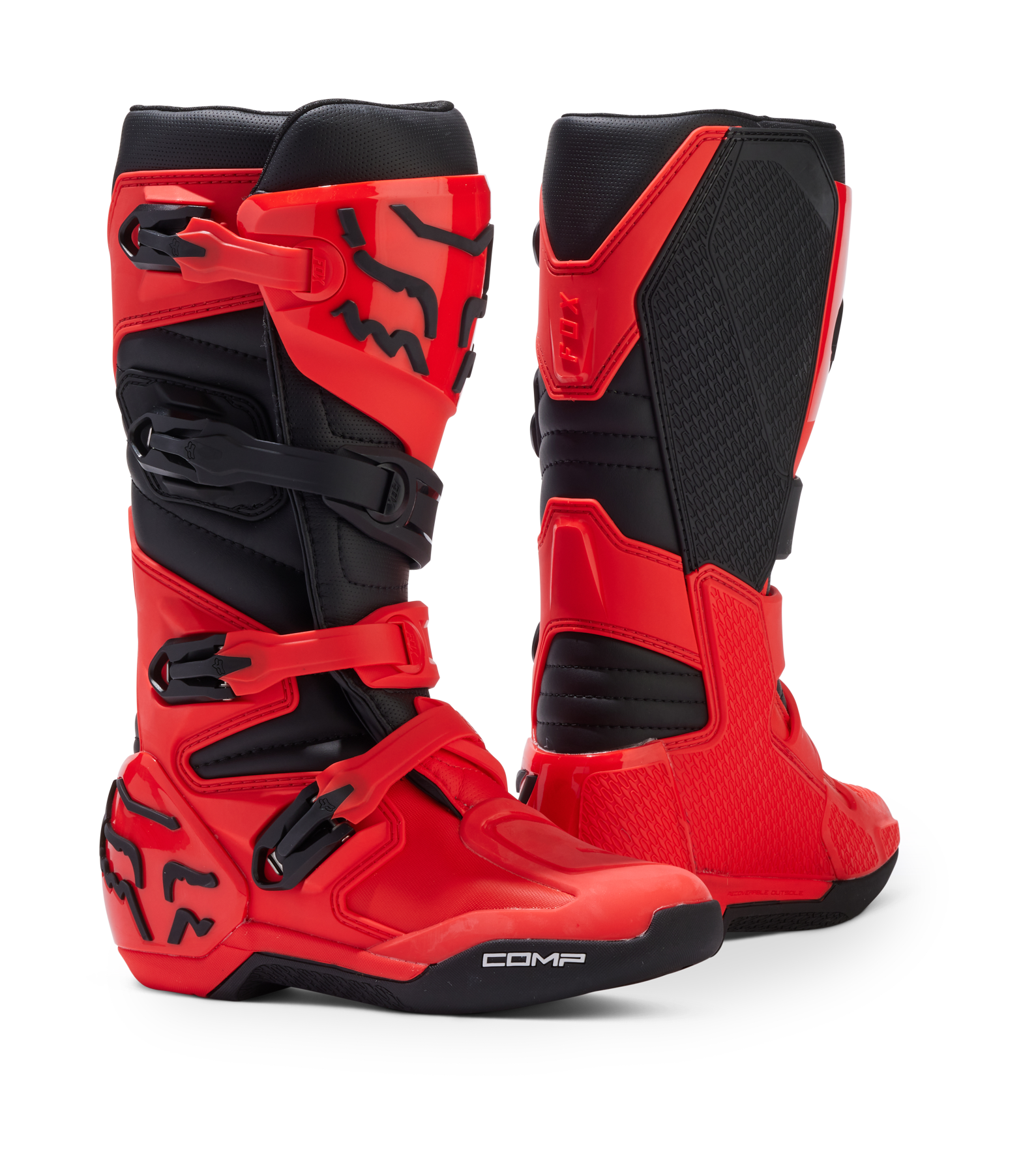 Fox Youth Motocross Boots Comp - Flo Red