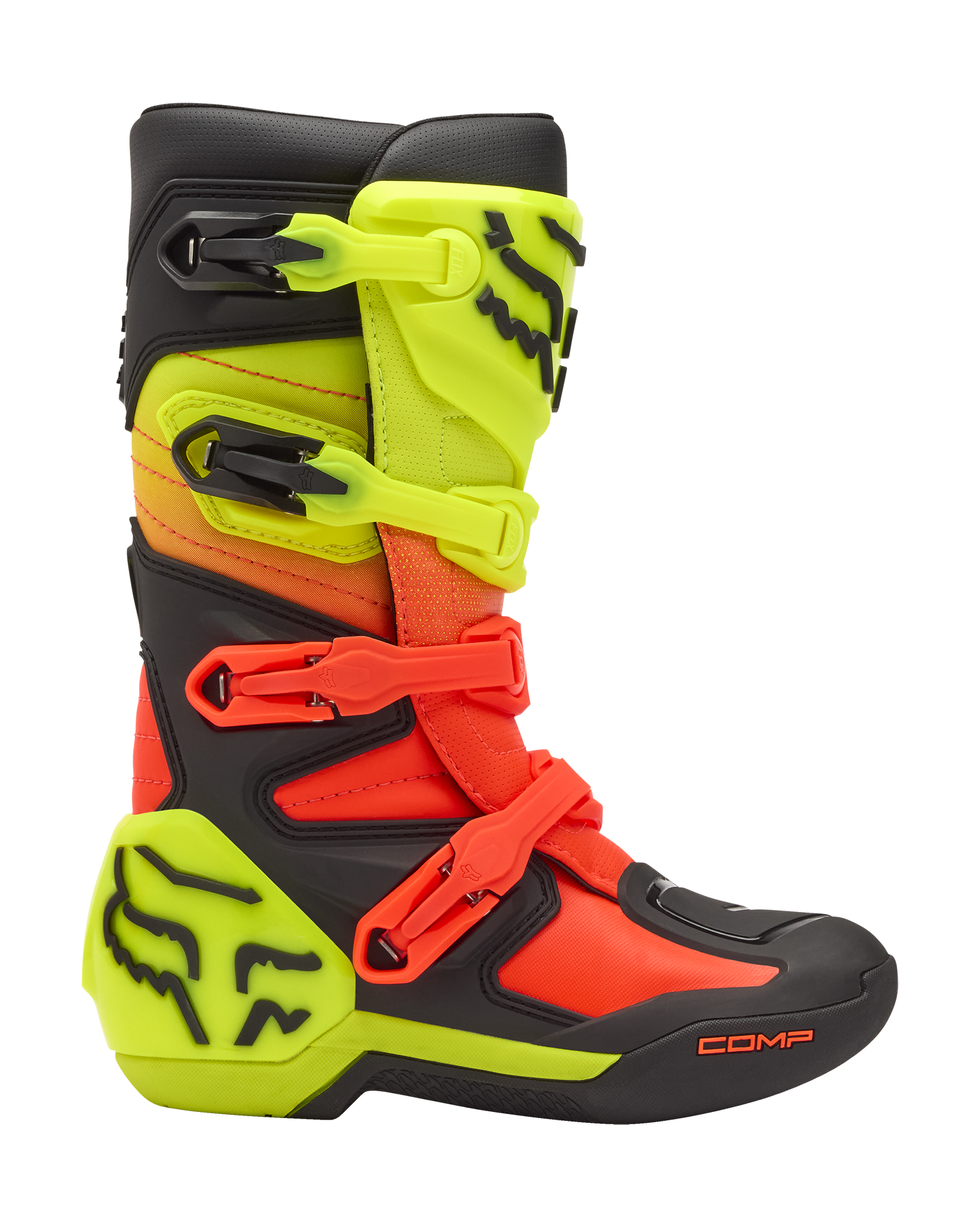 Fox Youth Motocross Boots Comp - Orange / Yellow