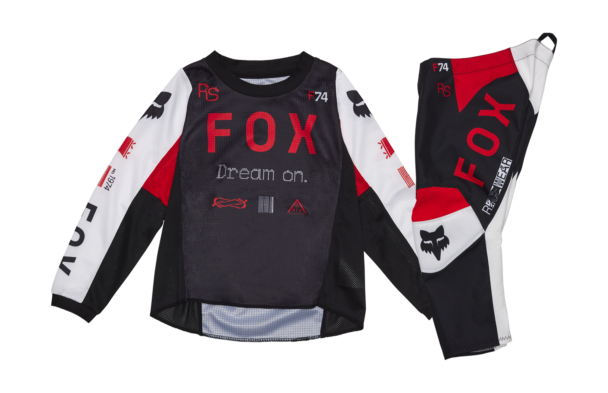 Fox Mini Motocross Gear 180 Race Spec - Fluo Red