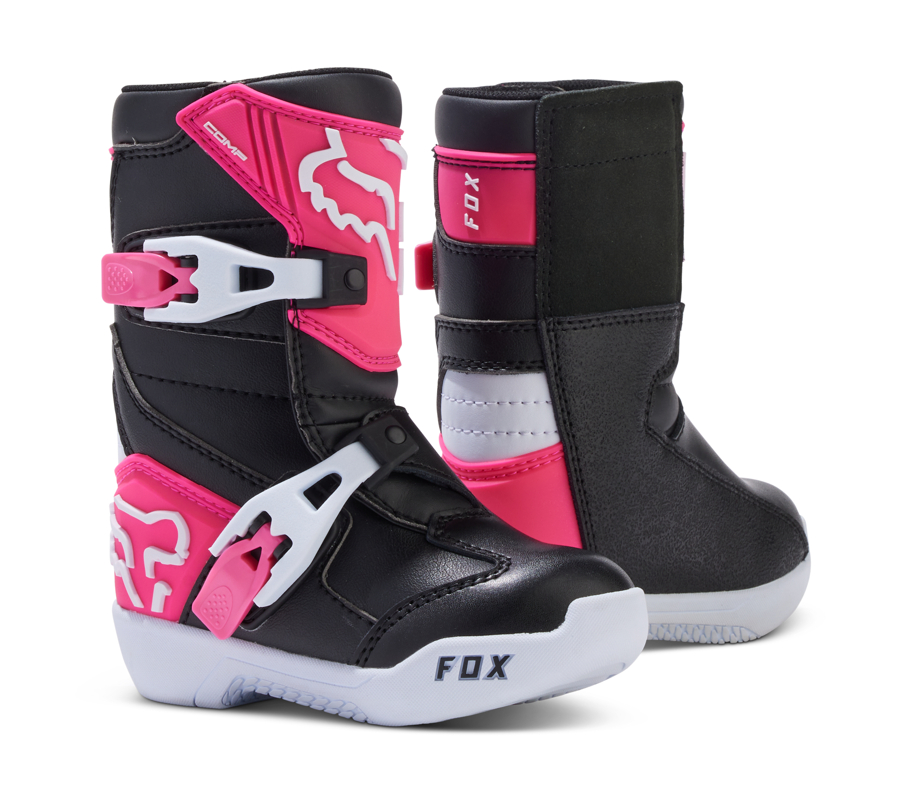 Fox Mini Motocross Boots Comp - Black / Pink