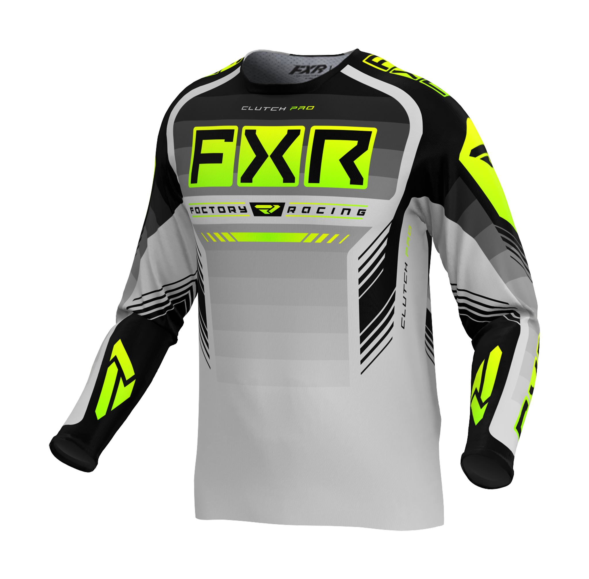 FXR Motocross Jersey Clutch Pro - Grey / HiVis