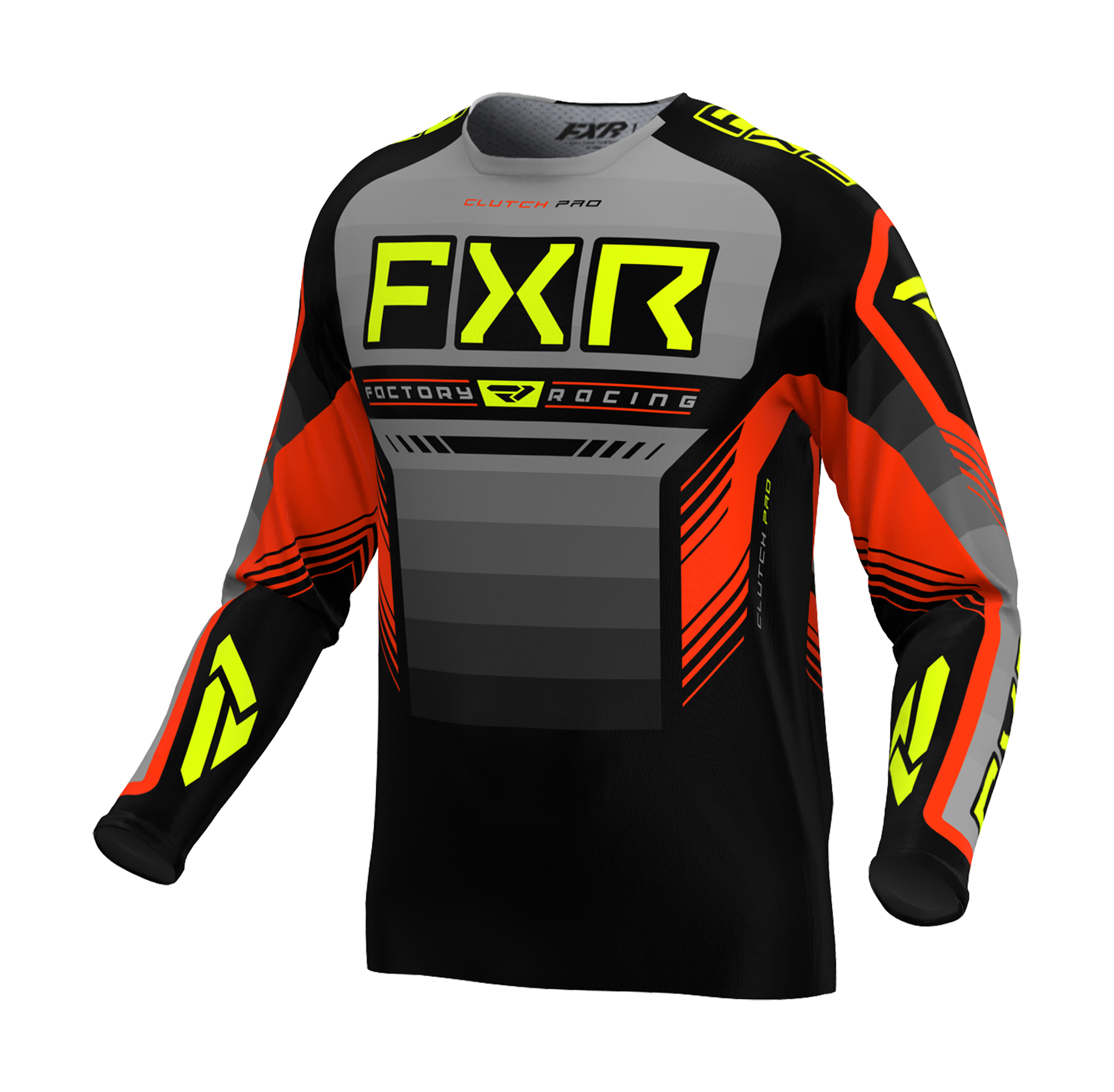 FXR Motocross Jersey Clutch Pro - Grey / Nuke / HiVis