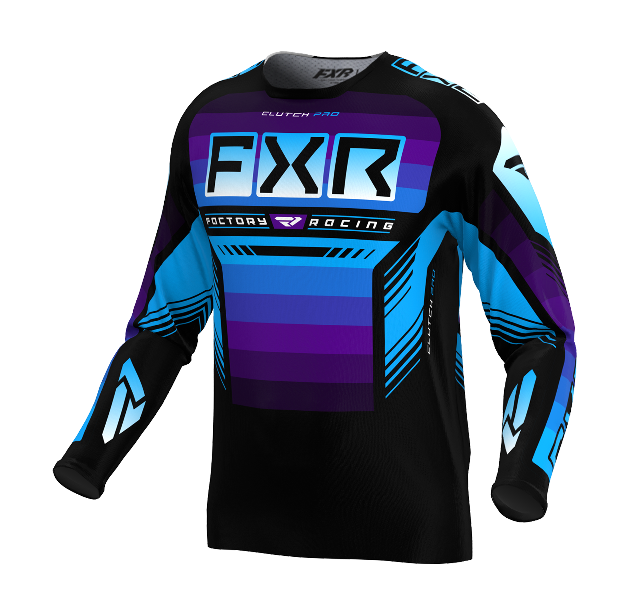 FXR Motocross Gear Clutch Pro - Black / Purple / Blue