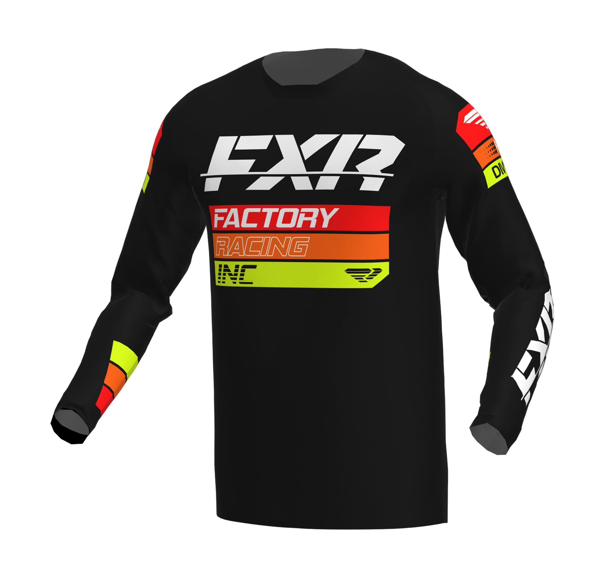FXR Motocross Jersey Clutch - Black / Orange / HiVis