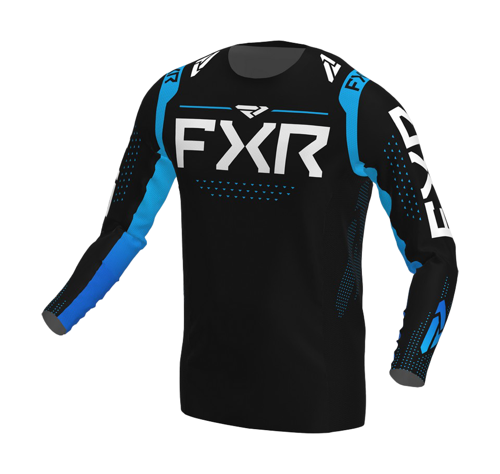 FXR Motocross Jersey Helium - Black / Sky Blue
