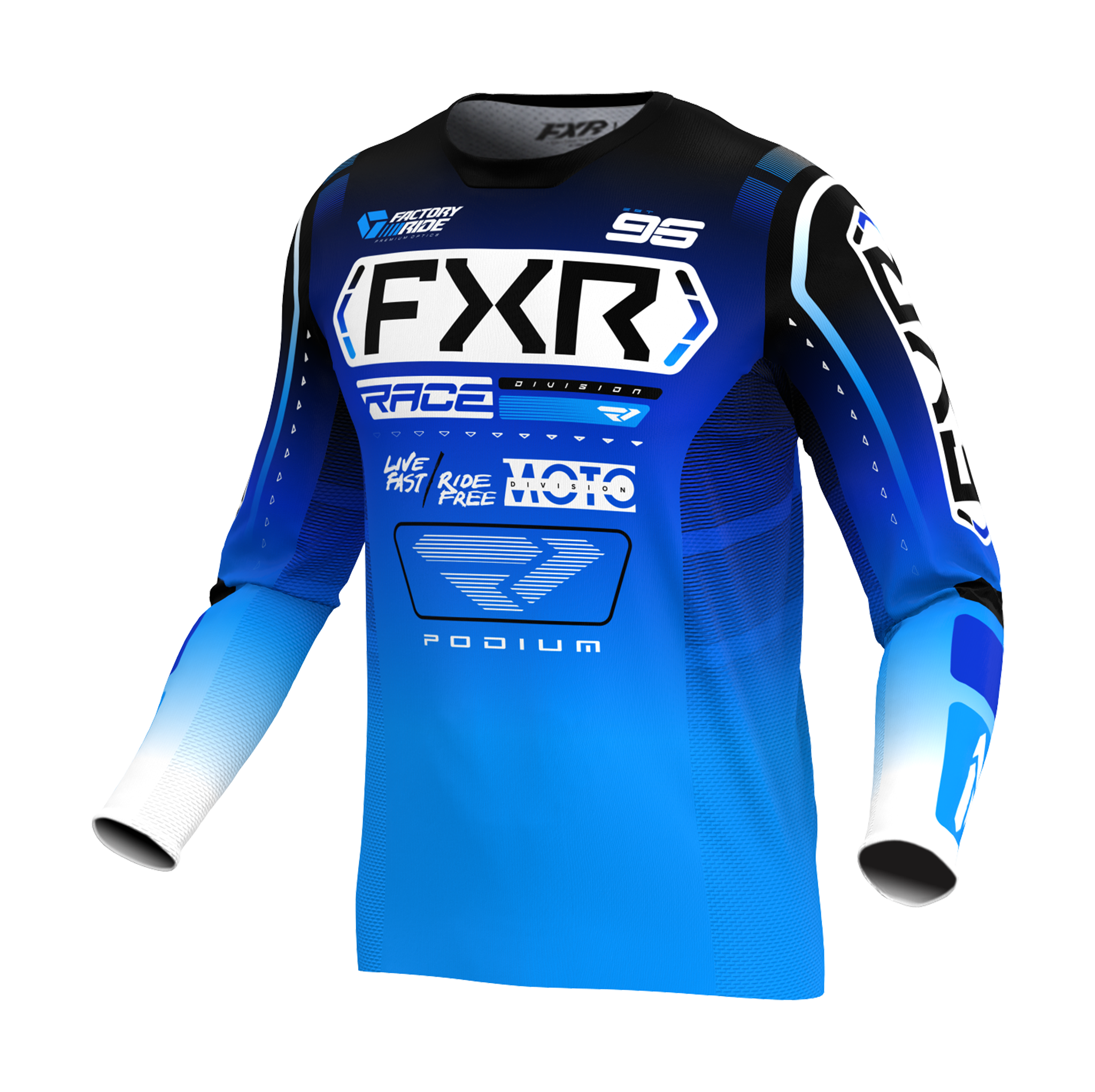FXR Motocross Jersey Podium - Blue / White