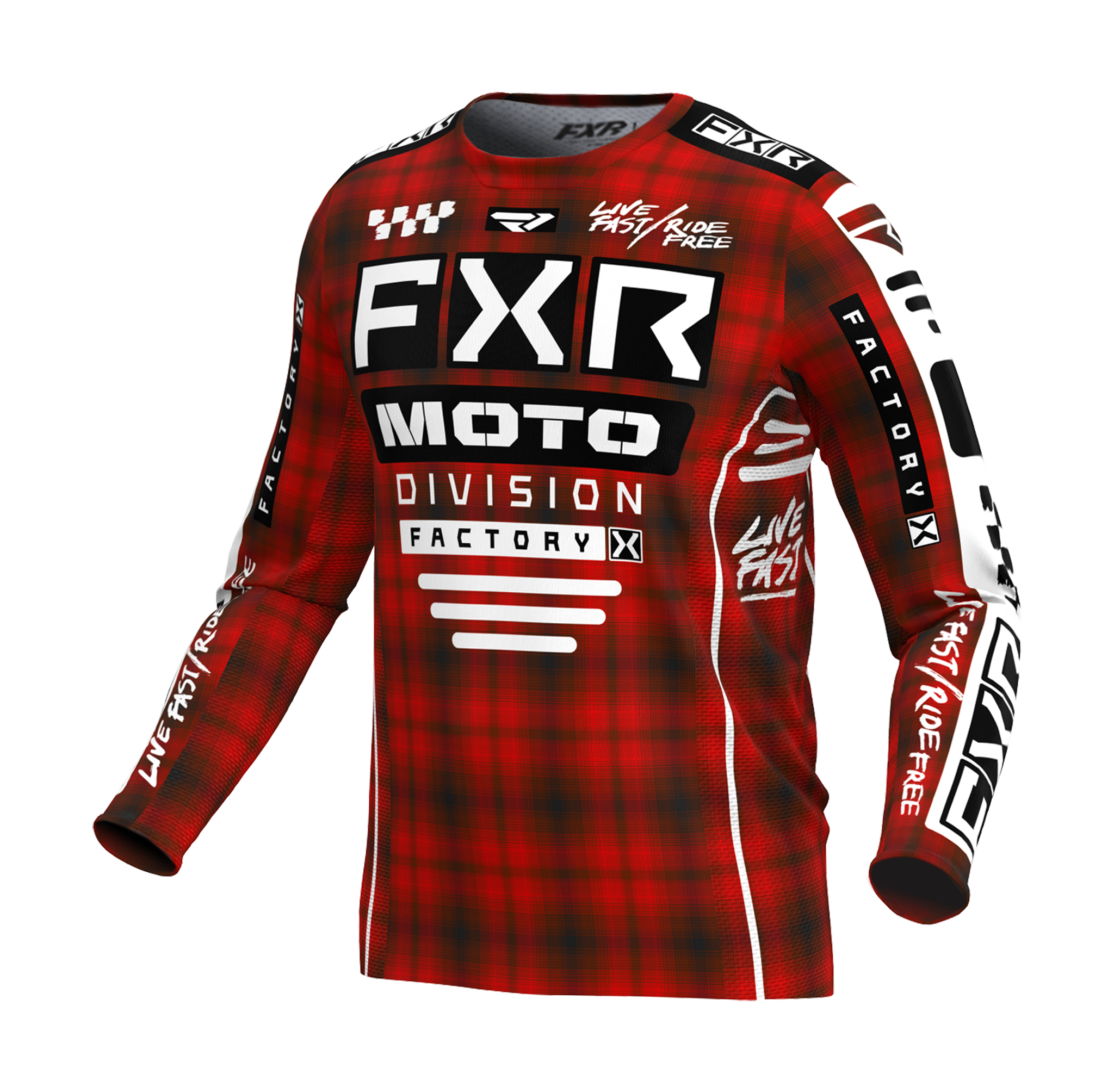 FXR Motocross Jersey Podium Gladiator - Red Plaid