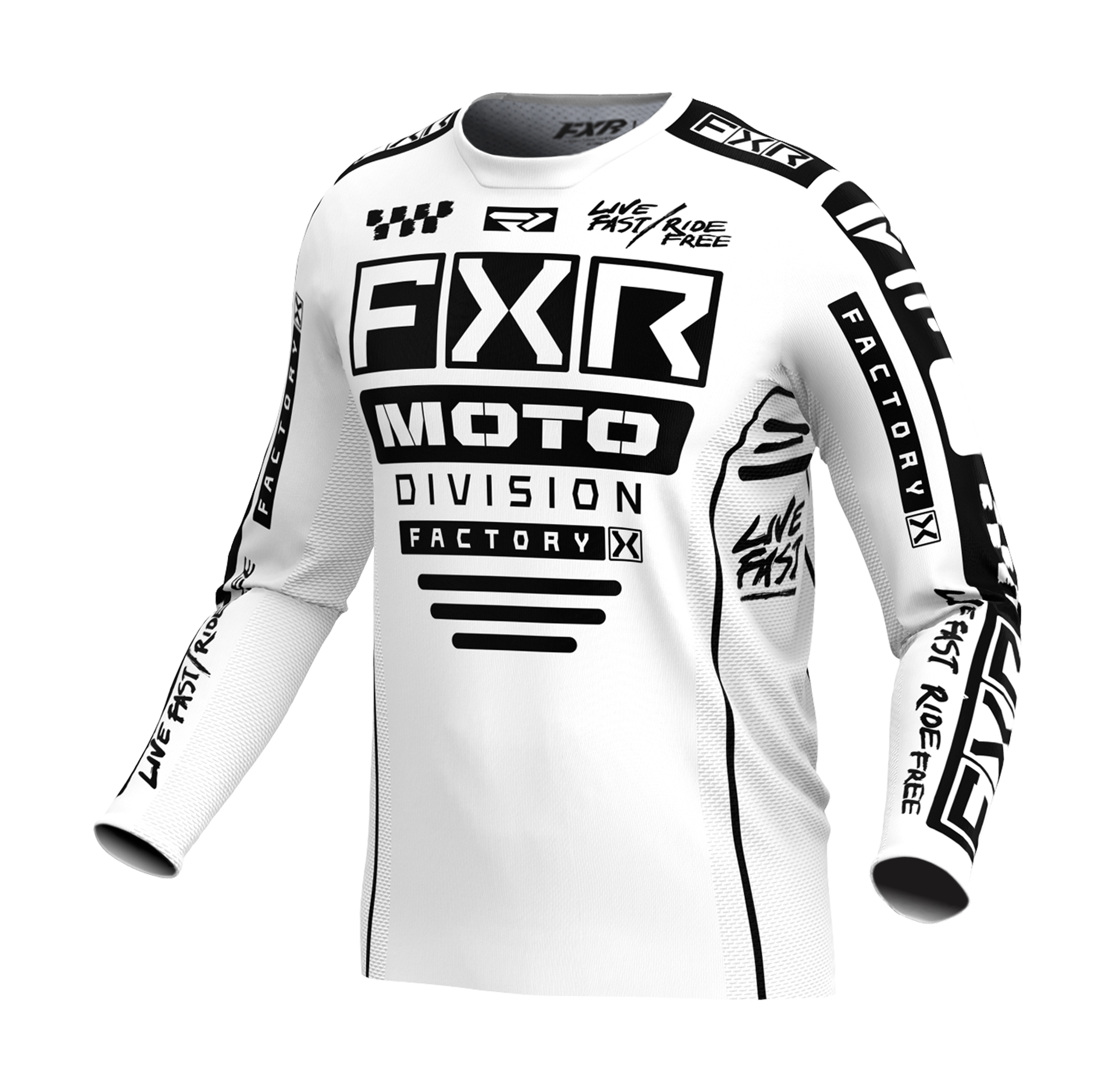 FXR Motocross Jersey Podium Gladiator - White / Black